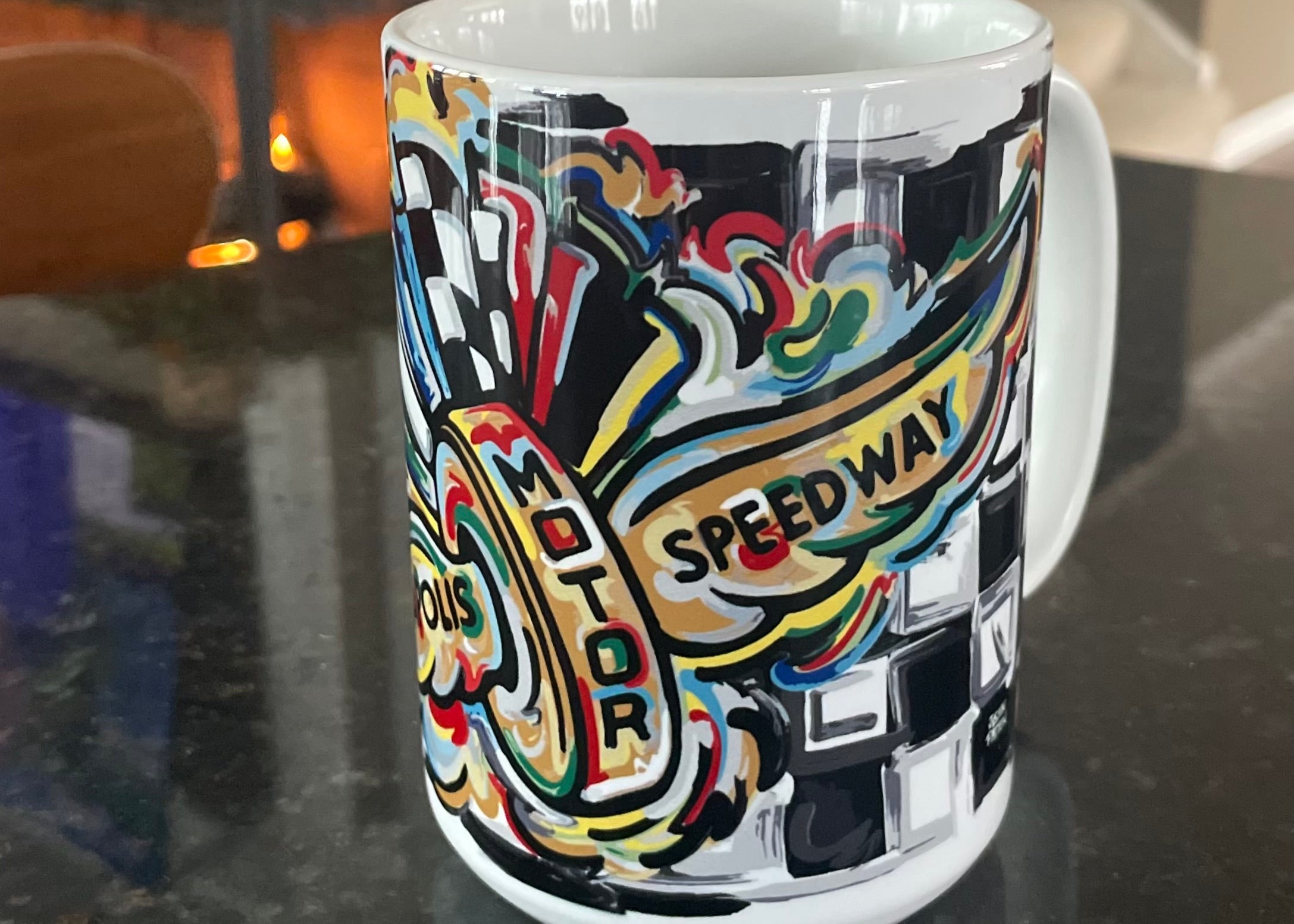 Indianapolis Motor Speedway Ceramic Mug by Justin Patten (IMS)