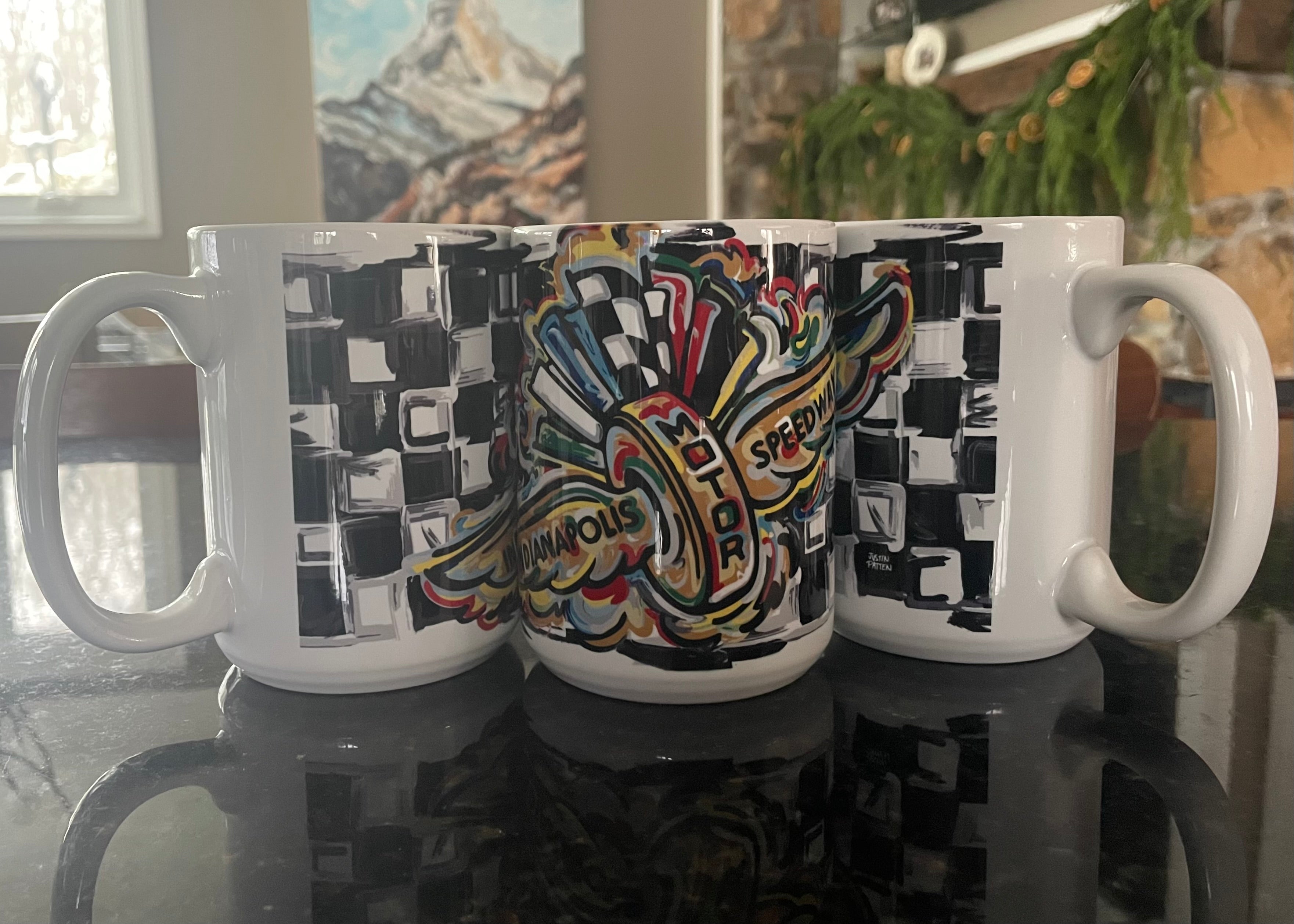 Indianapolis Motor Speedway Ceramic Mug by Justin Patten (IMS)