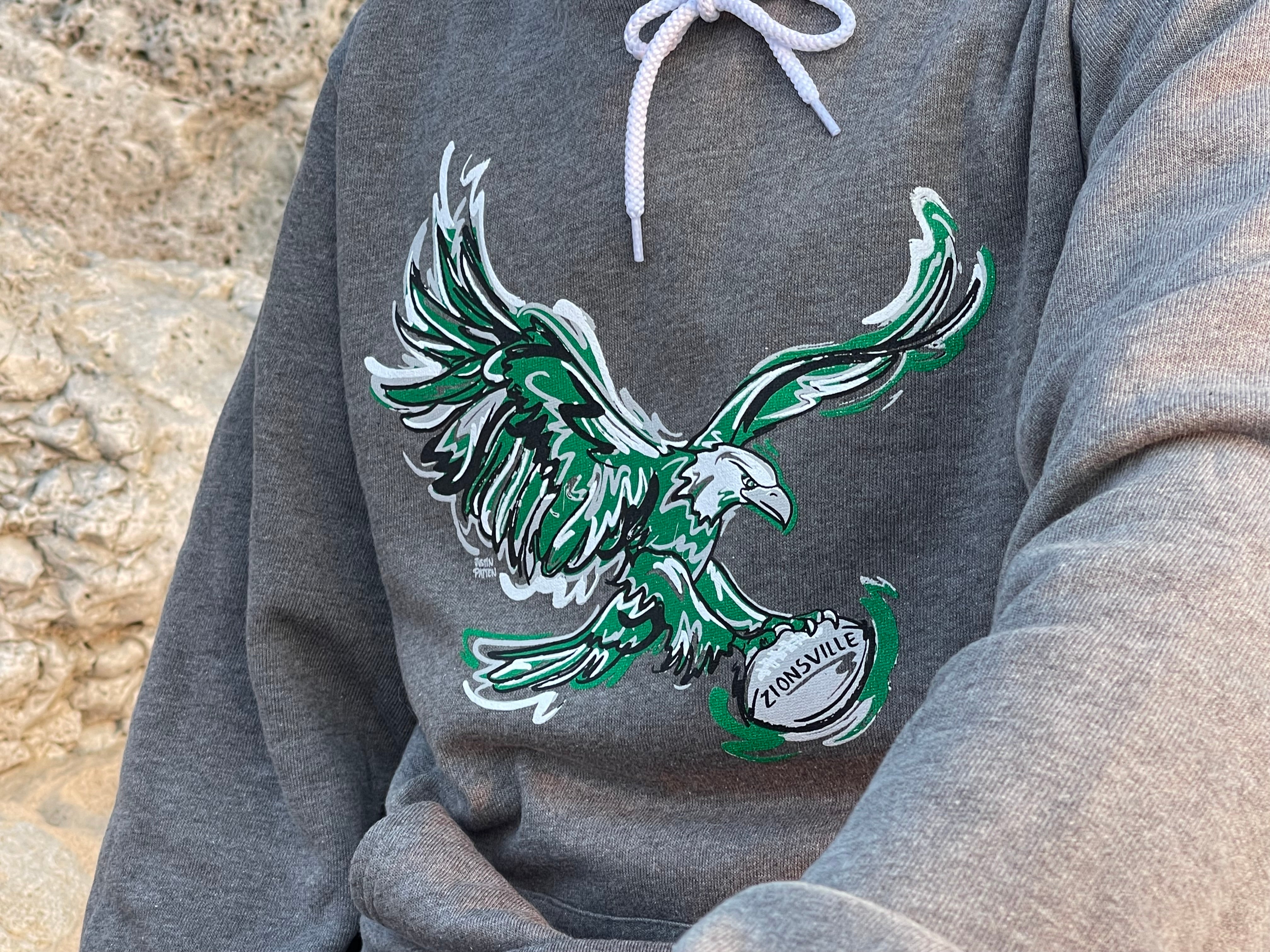 Zionsville Eagle Football Unisex Hoodie by Justin Patten (Last Few)