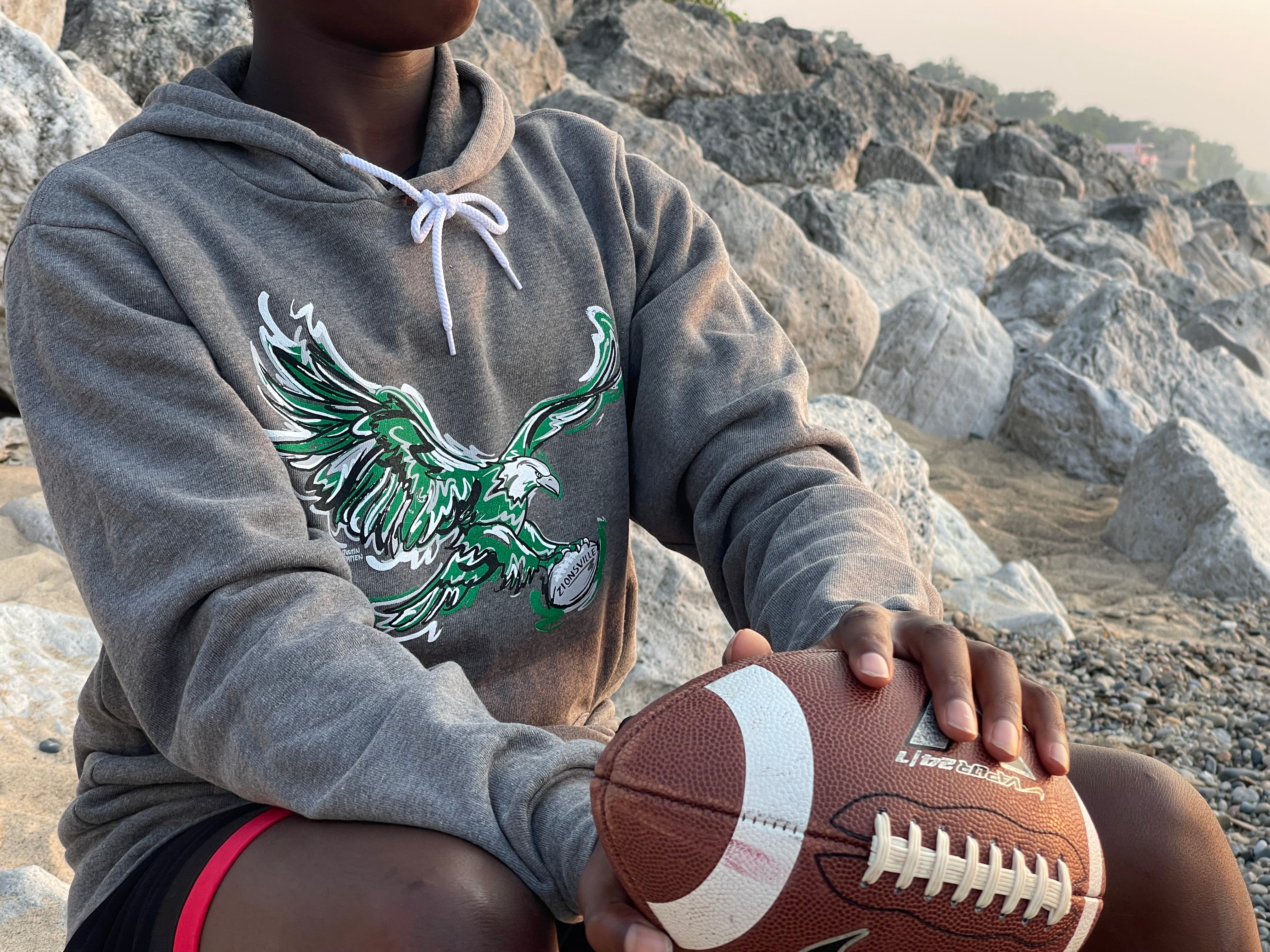 Zionsville Eagle Football Unisex Hoodie by Justin Patten (Last Few)
