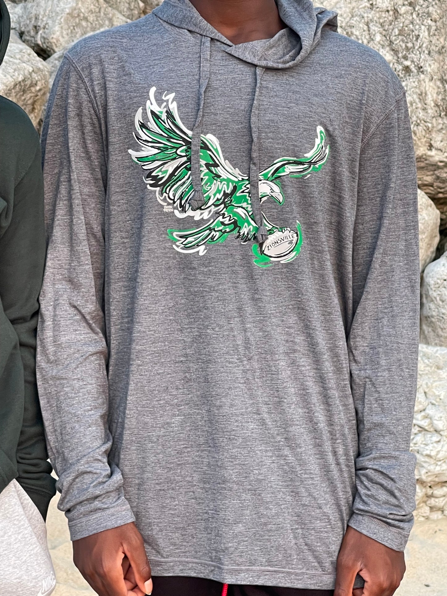 Zionsville Eagle Football Unisex Hooded Tee by Justin Patten (1 Color)
