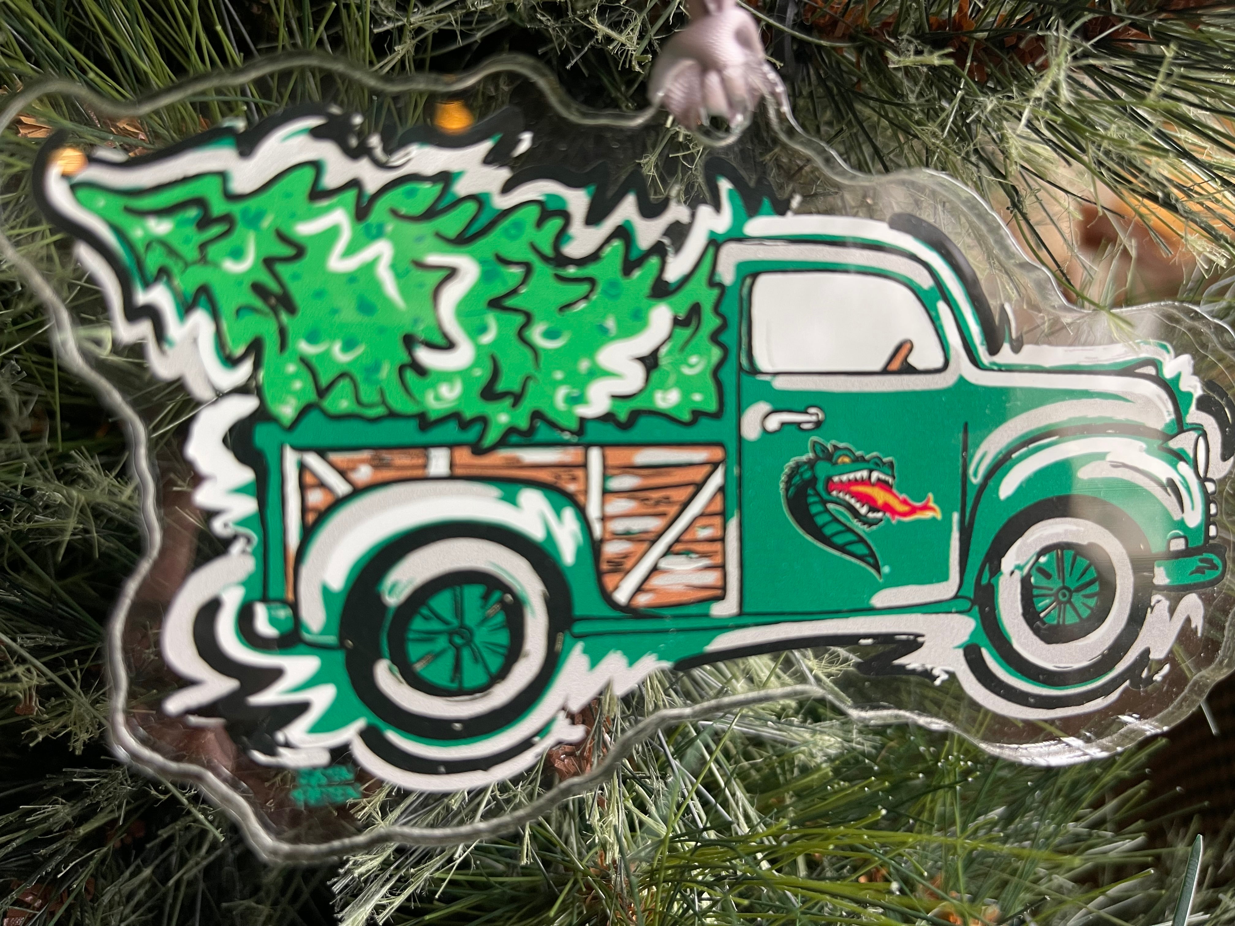 The University of Alabama at Birmingham Acrylic Christmas Truck Ornament by Justin Patten