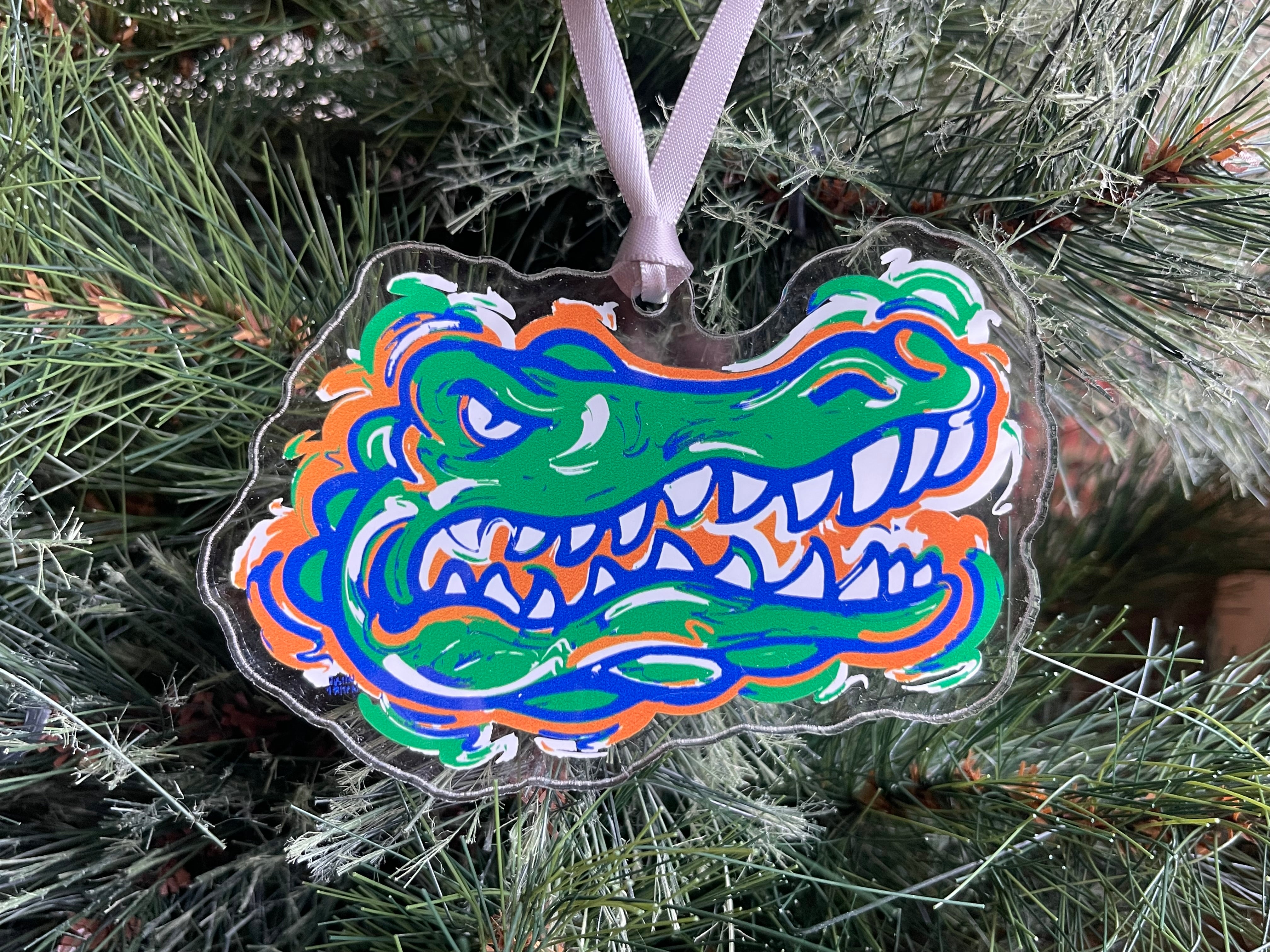 University of Florida Painted Logo Ornament by Justin Patten
