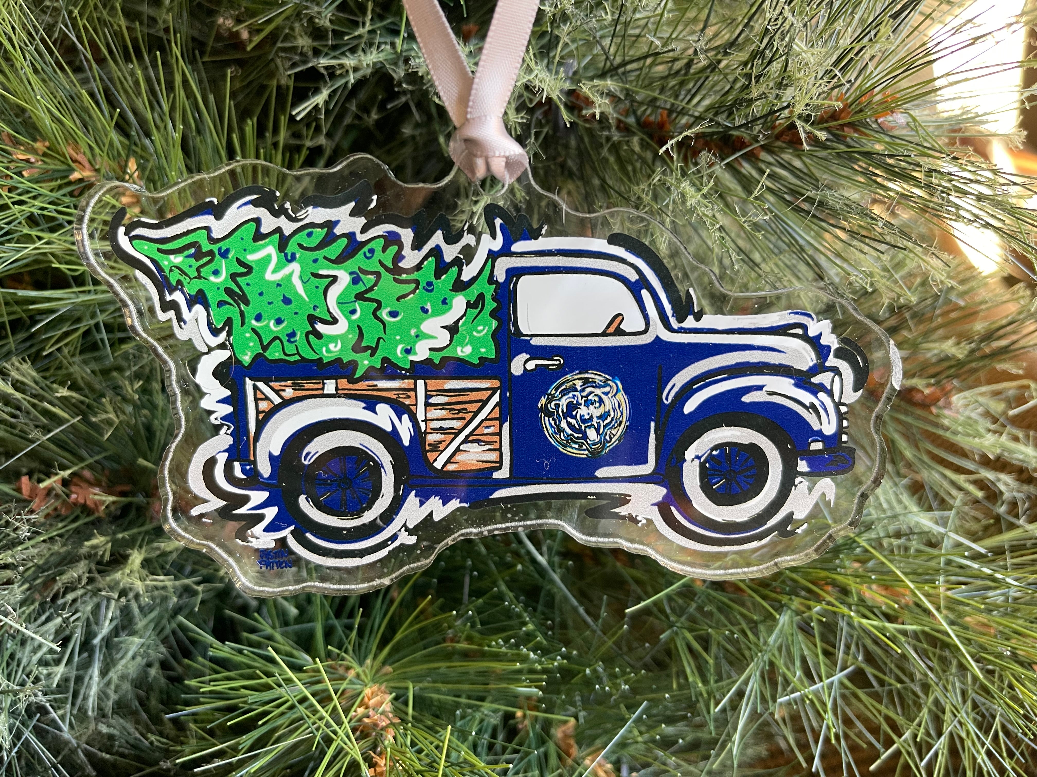 Tri-West Indiana Christmas Tree Truck Ornament by Justin Patten