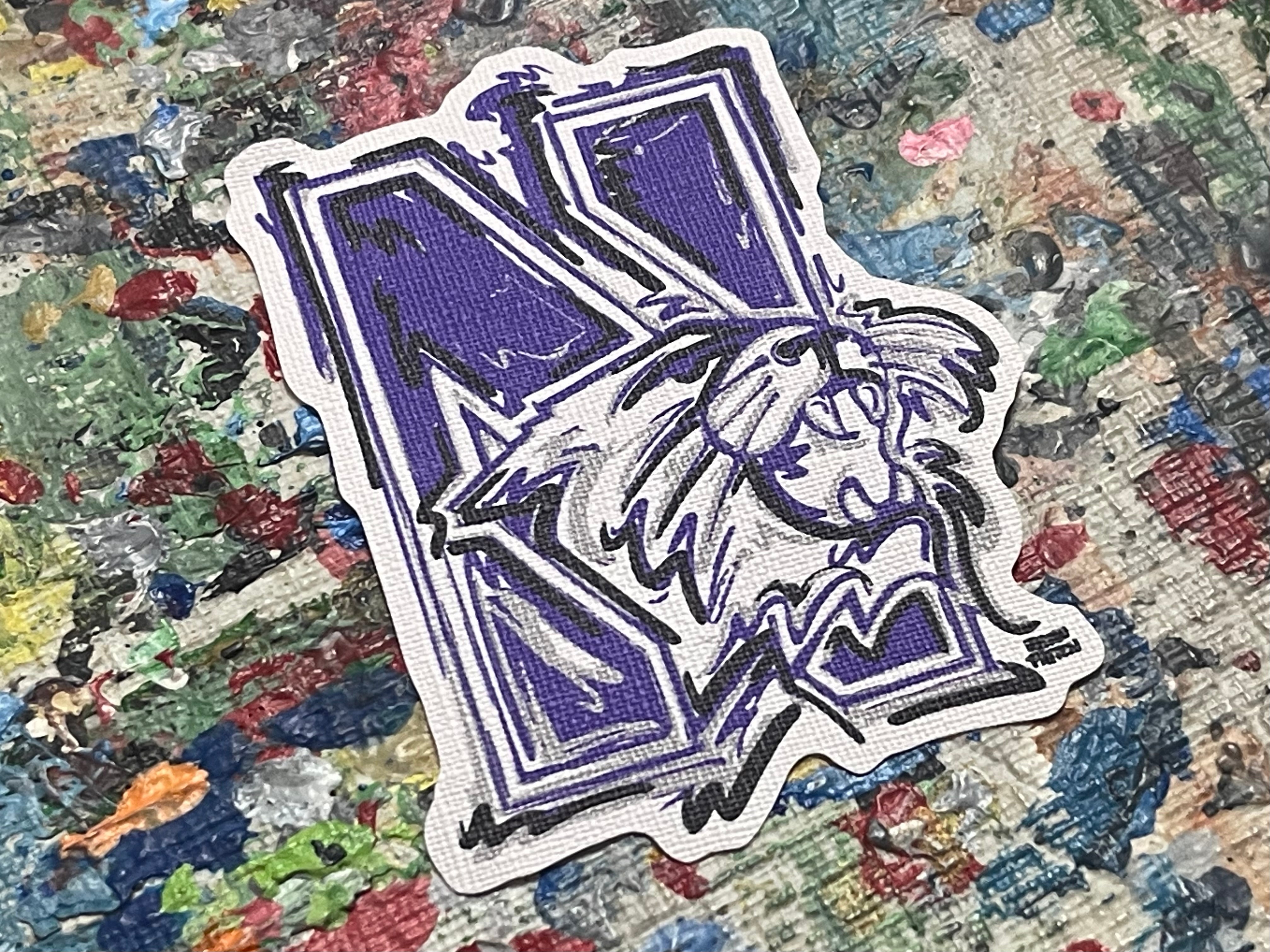 Northwestern University Wildcats Durable Sticker by Justin Patten