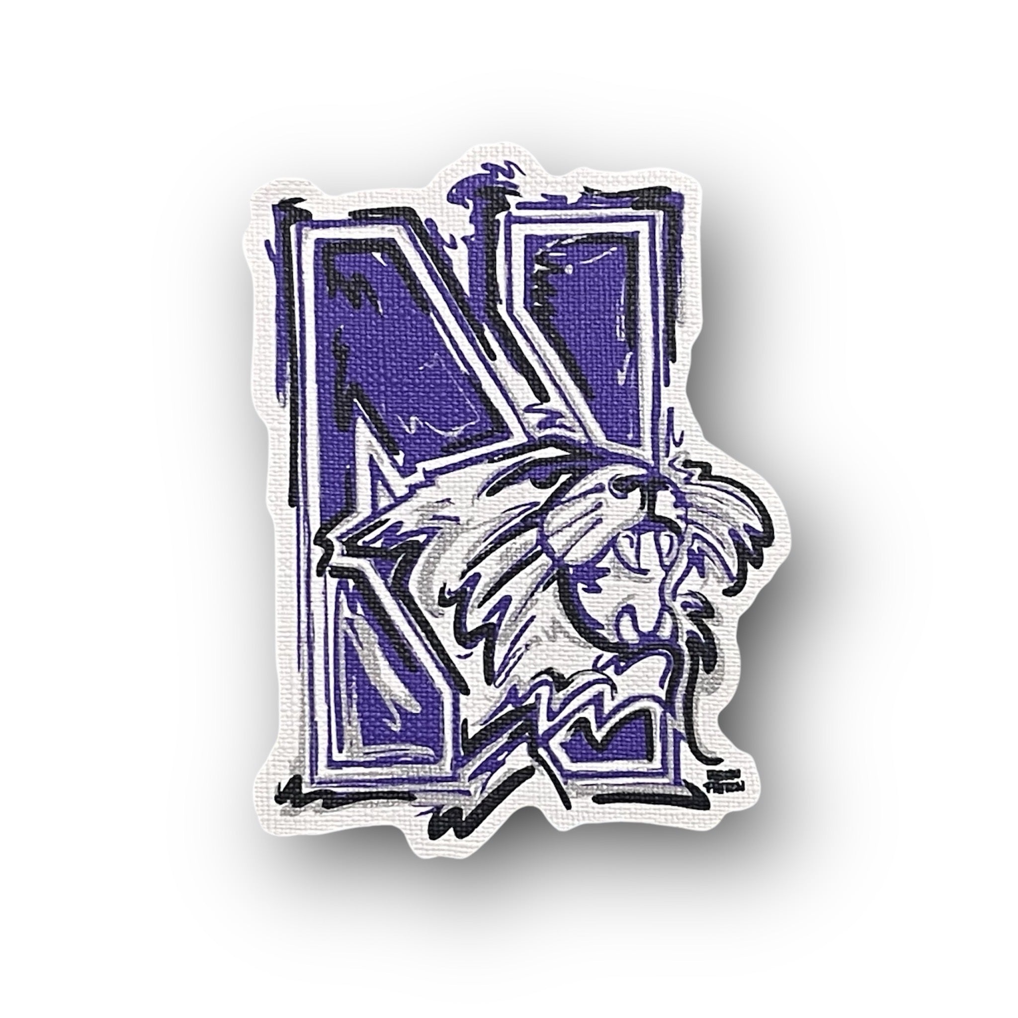 Northwestern University Wildcats Durable Sticker by Justin Patten