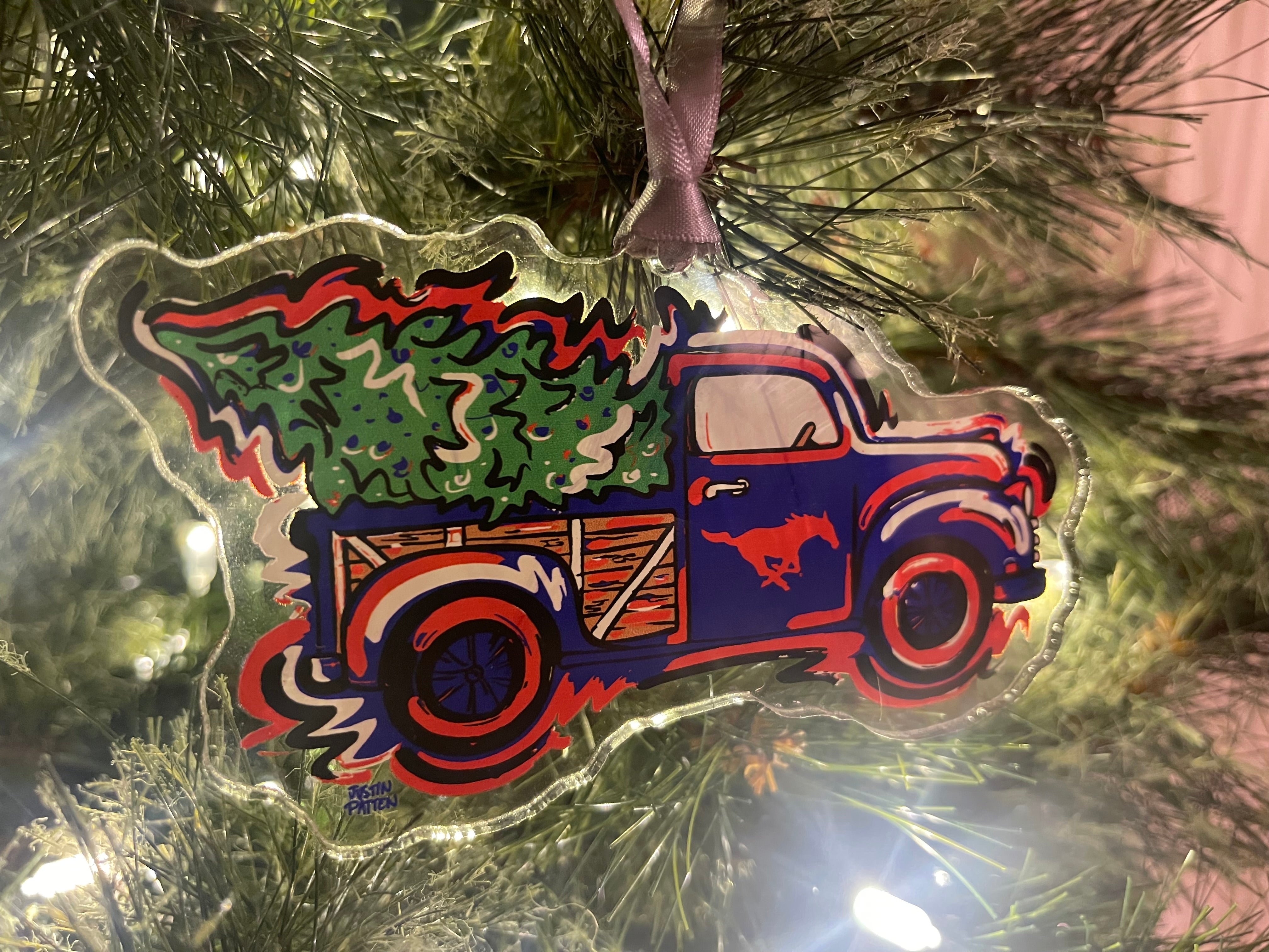 SMU Truck Ornament by Justin Patten