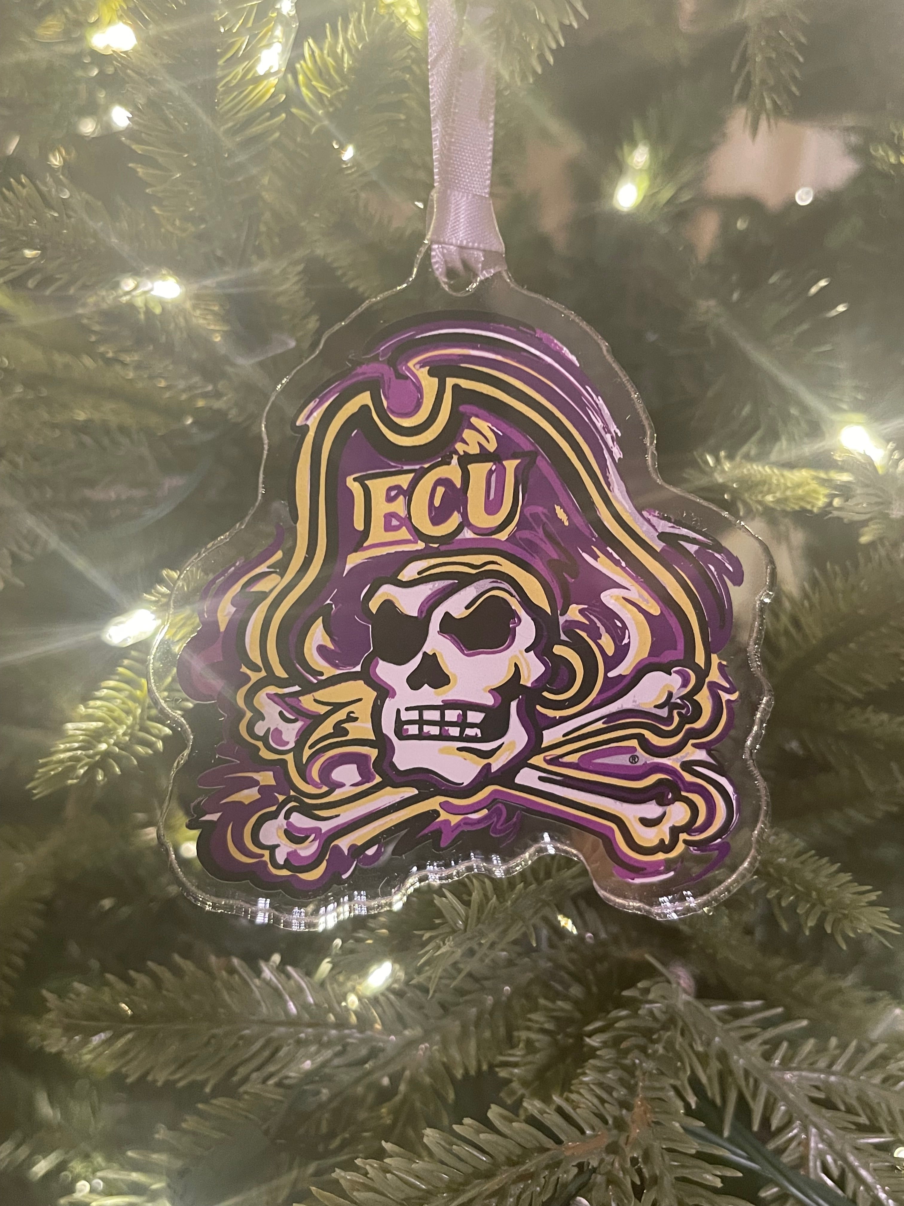 East Carolina University Painted Logo Ornament by Justin Patten