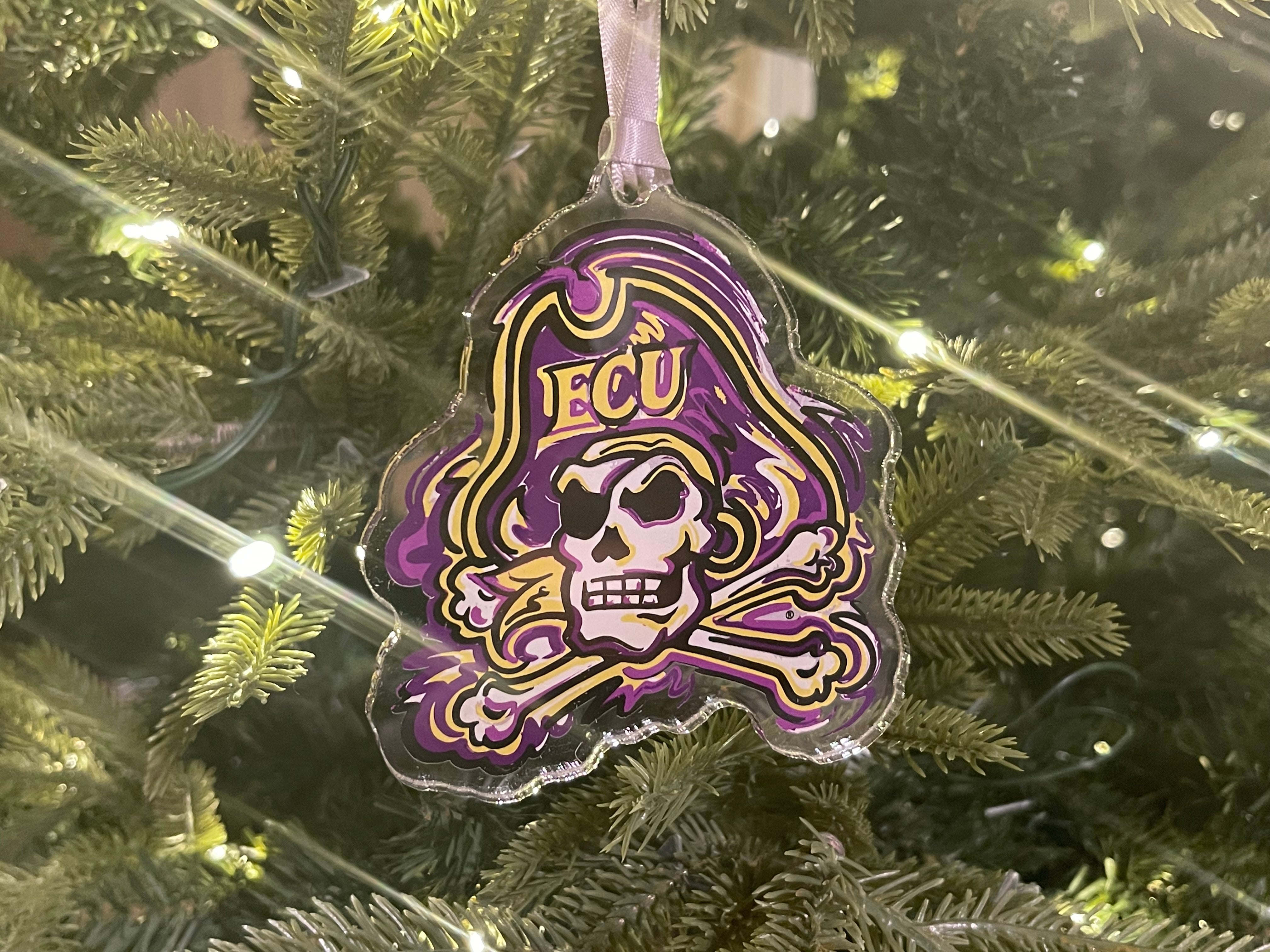 East Carolina University Painted Logo Ornament by Justin Patten