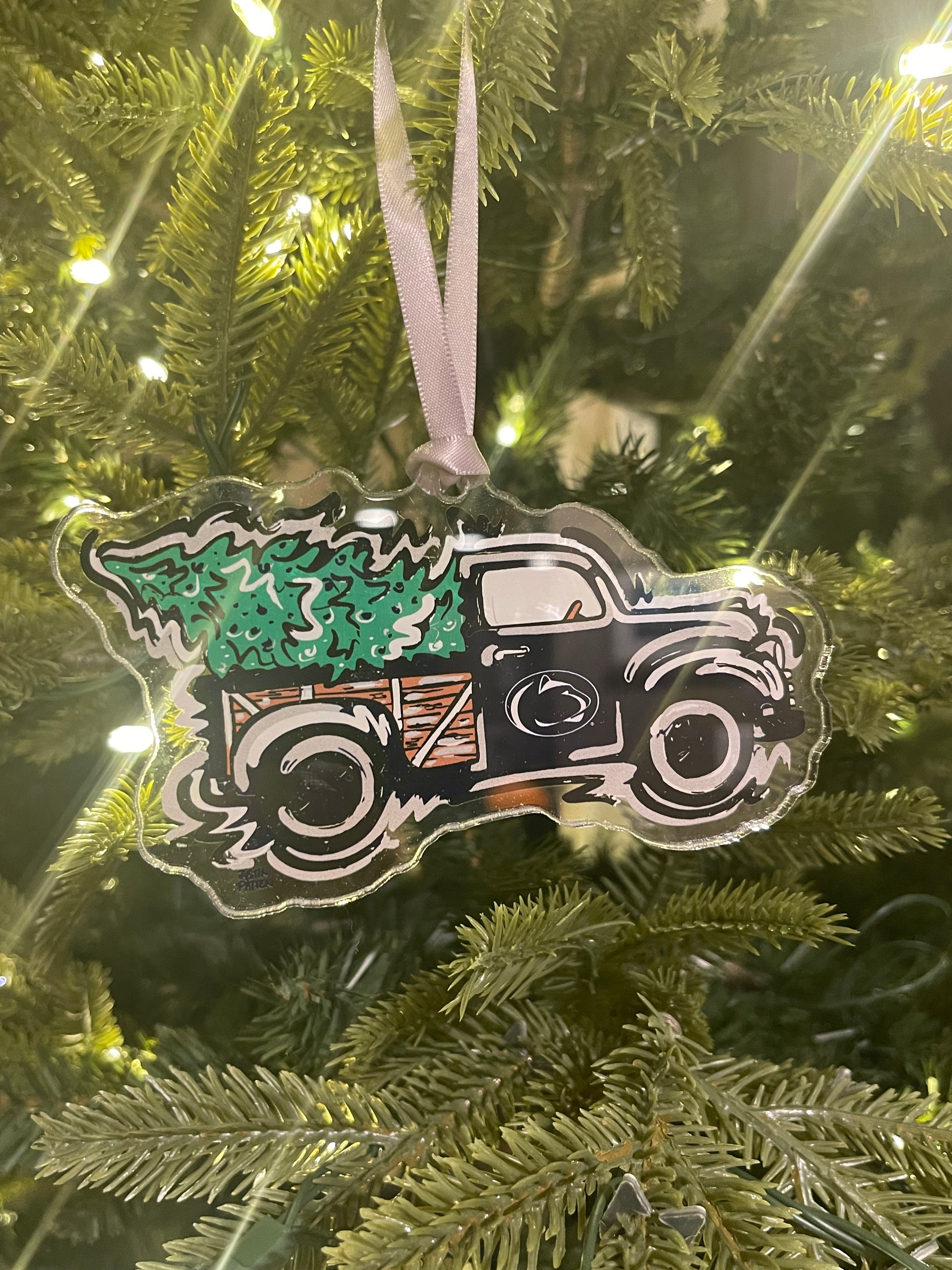 Penn State University Christmas Truck Ornament by Justin Patten