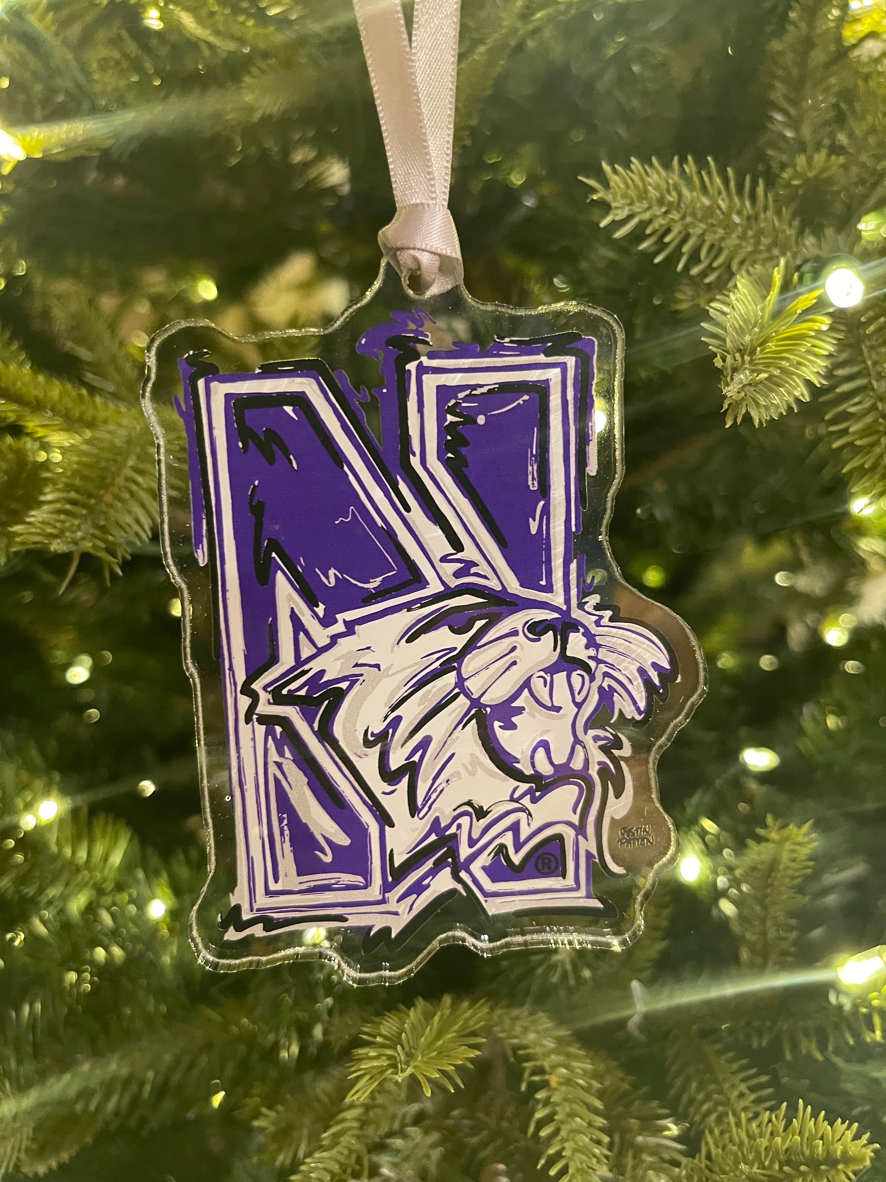 Northwestern University Wildcat Ornament by Justin Patten