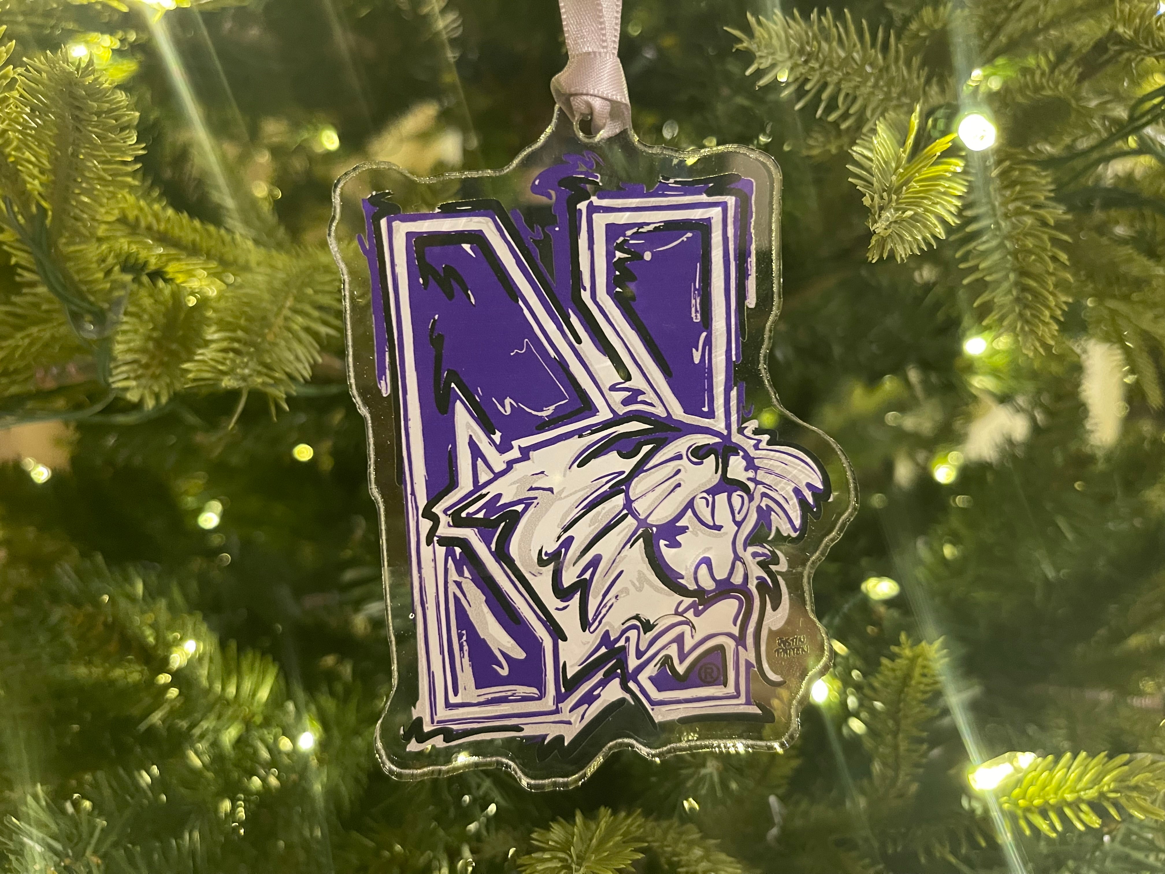 Northwestern University Wildcat Ornament by Justin Patten