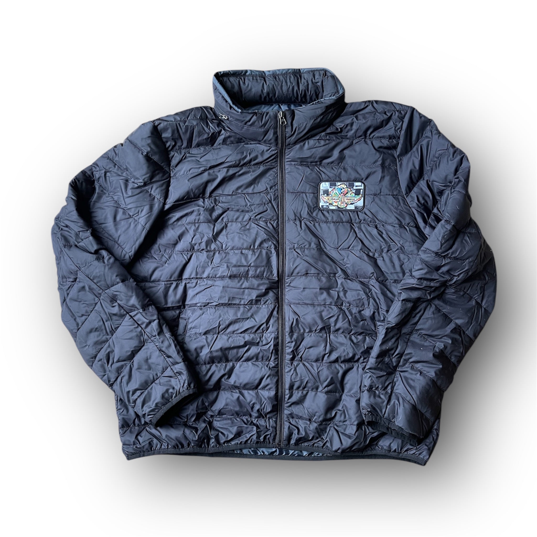 Indianapolis Motor Speedway Wing and Wheel Zip Up Packable Jacket by Justin Patten (Black)