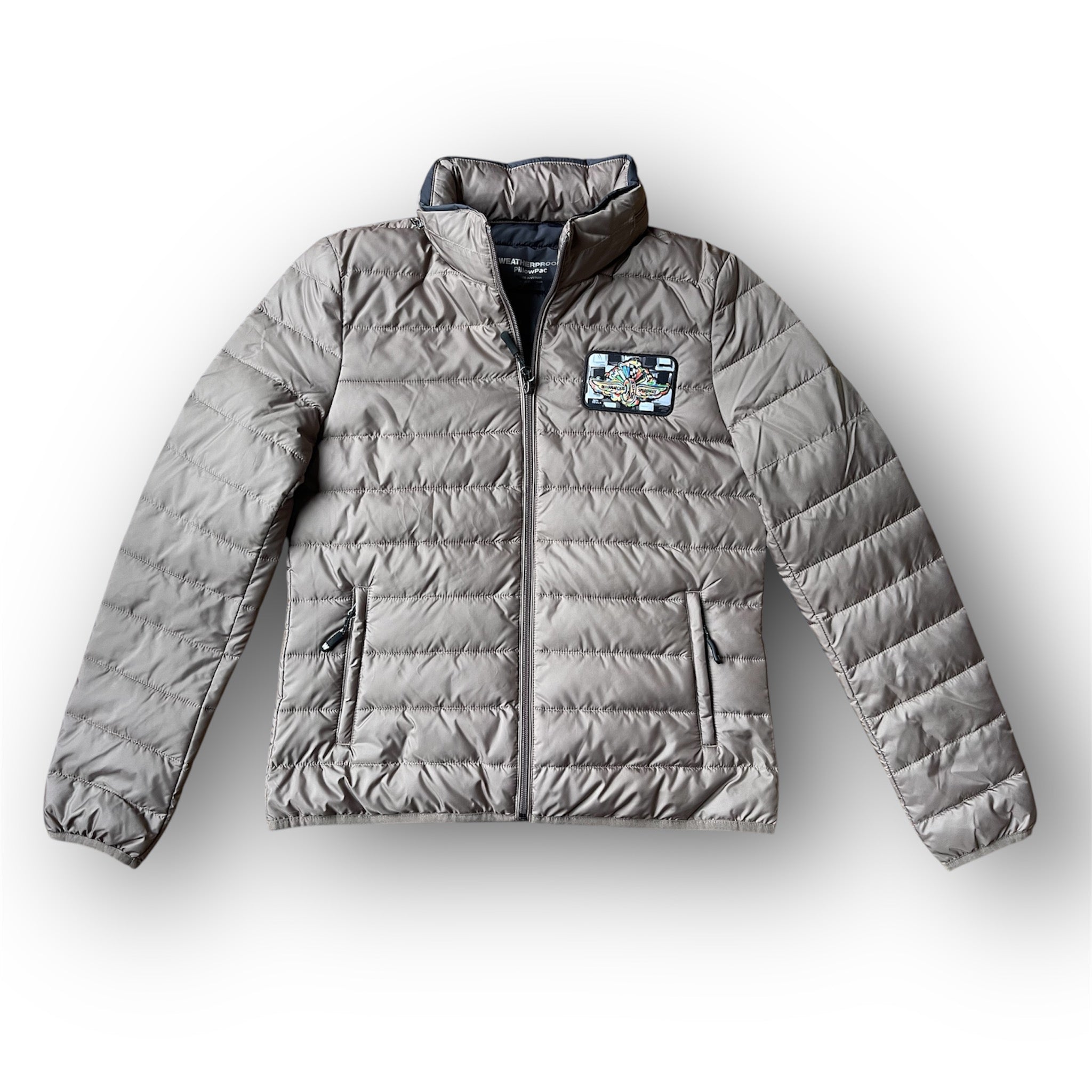 Indianapolis Motor Speedway Wing and Wheel Women's Zip Up Packable Jacket by Justin Patten (Copper) (Women's)