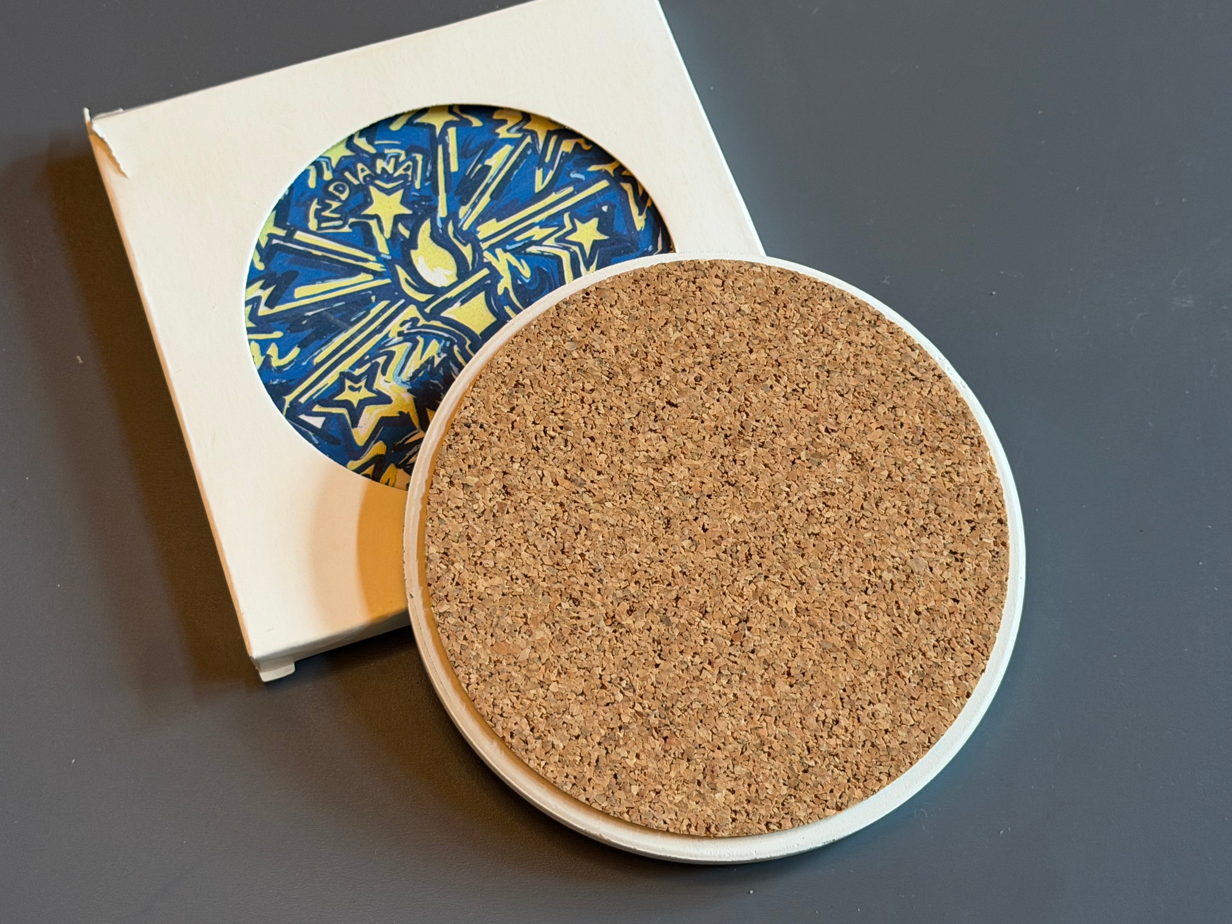 Indiana Flag Stone Coaster by Justin Patten (Indianapolis, INDY, Barware)