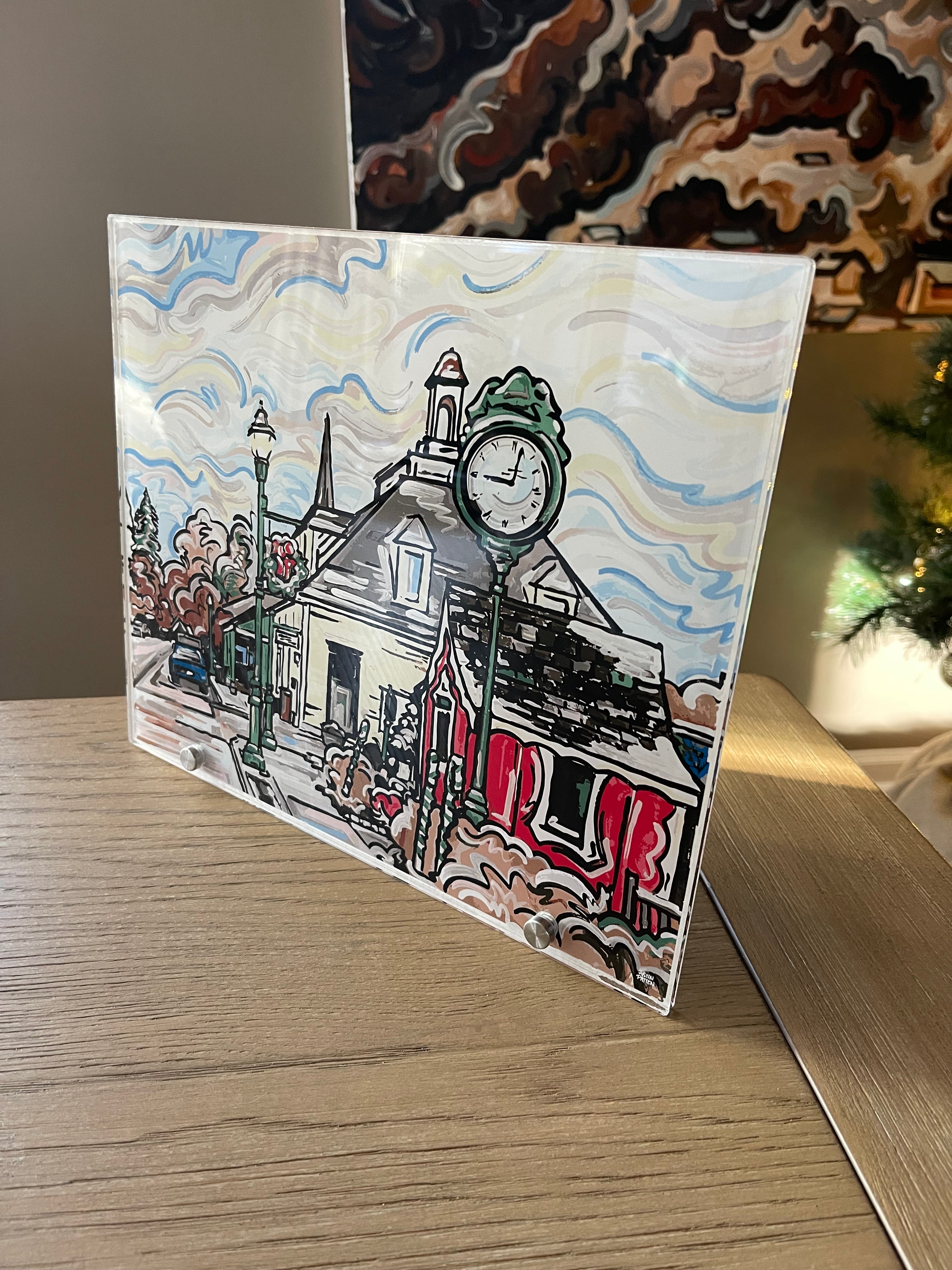 Zionsville's Santa House on Main Street Print on Acrylic 12" x 10" by Justin Patten