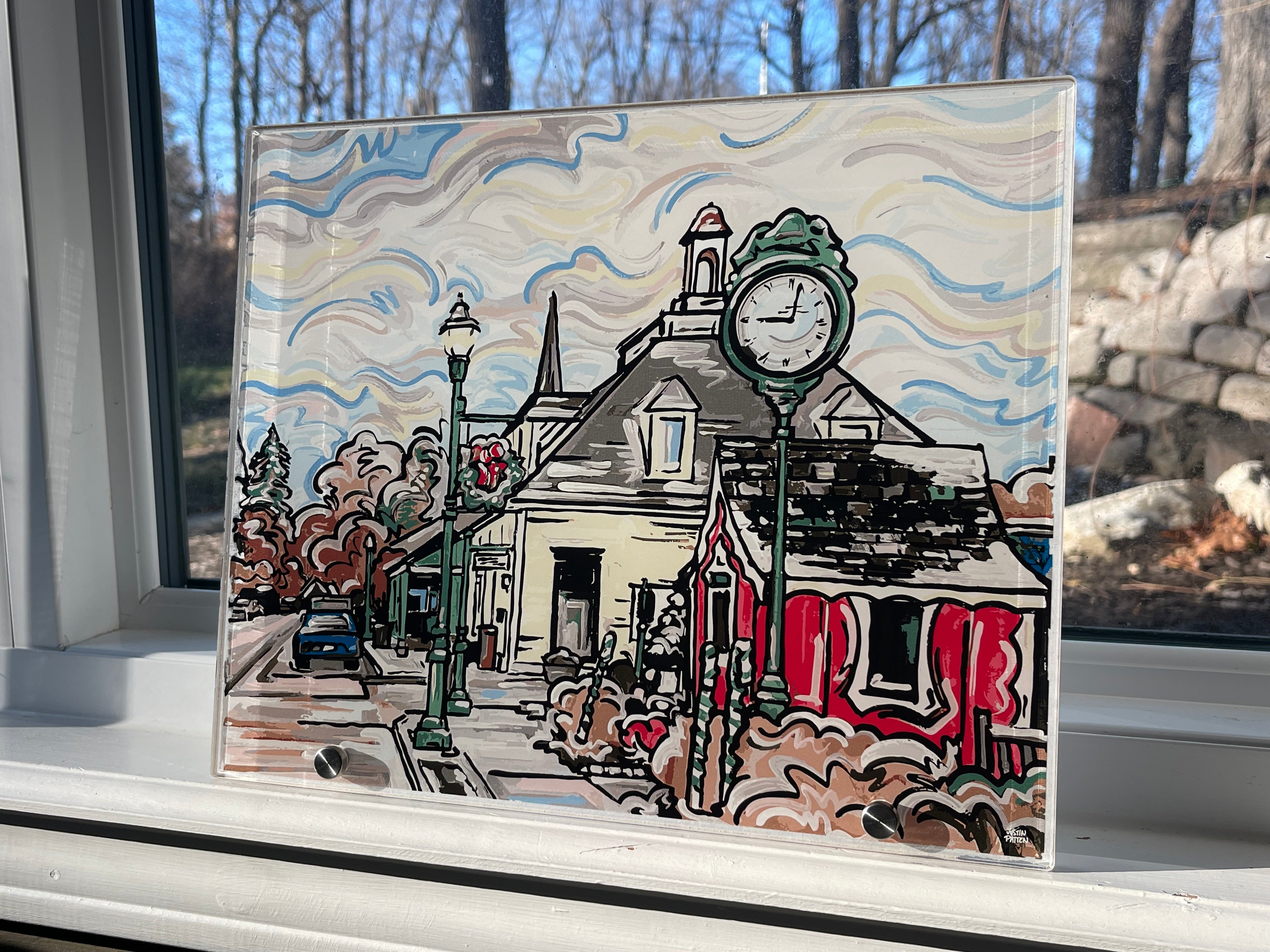 Zionsville's Santa House on Main Street Print on Acrylic 12" x 10" by Justin Patten