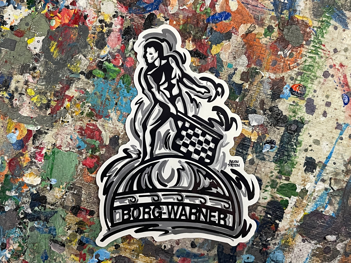 Borg Warner Trophy Small 2x3 inch Vinyl Sticker by Justin Patten (IMS, Indianapolis Motor Speedway)