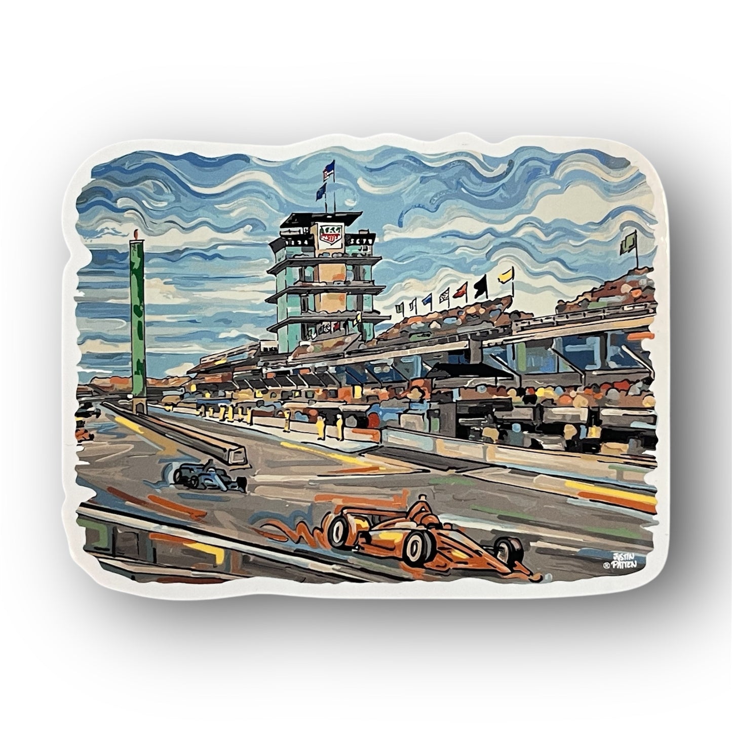 Indianapolis Motor Speedway Straightaway Vinyl Sticker by Justin Patten