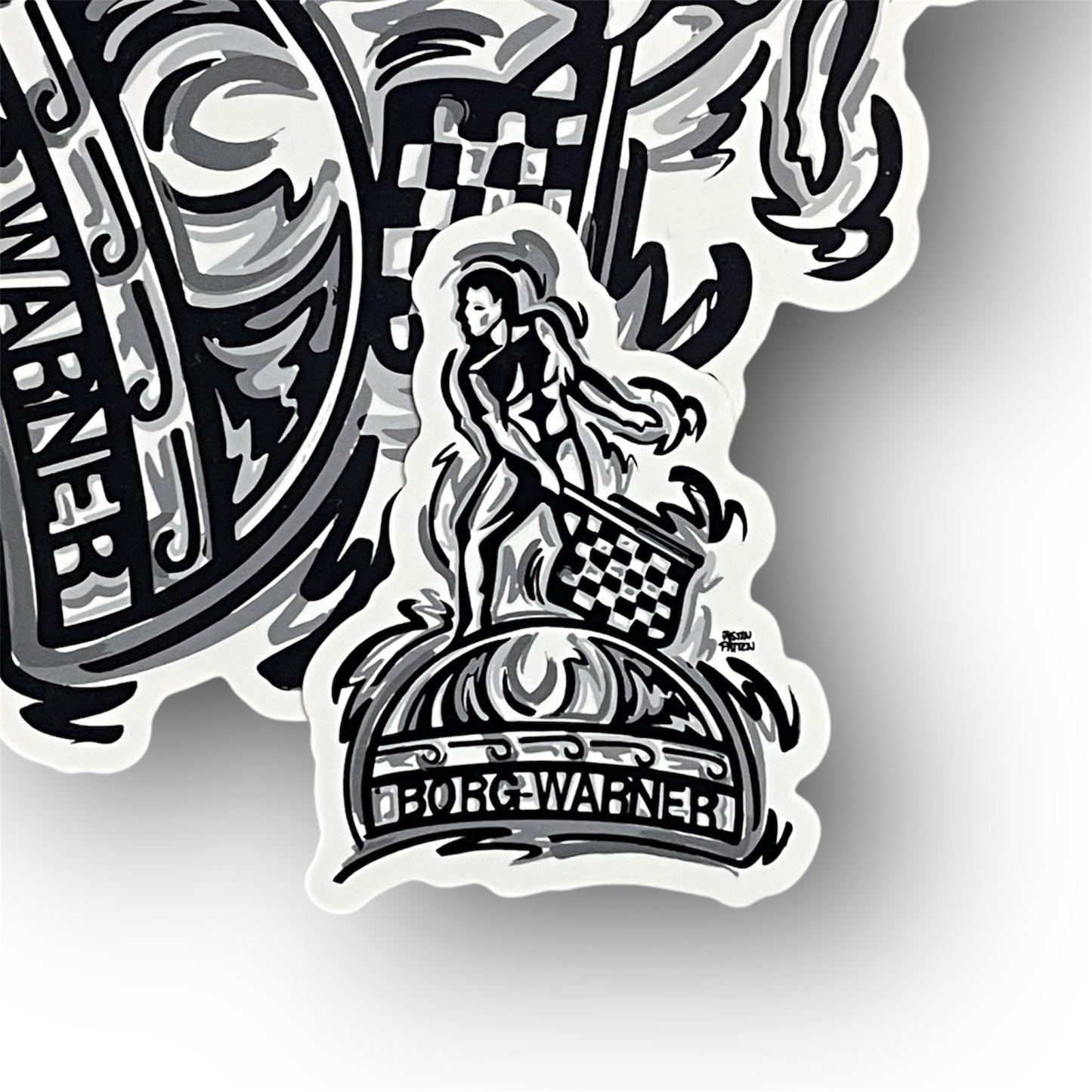 Borg Warner Trophy Small 2x3 inch Vinyl Sticker by Justin Patten (IMS, Indianapolis Motor Speedway)