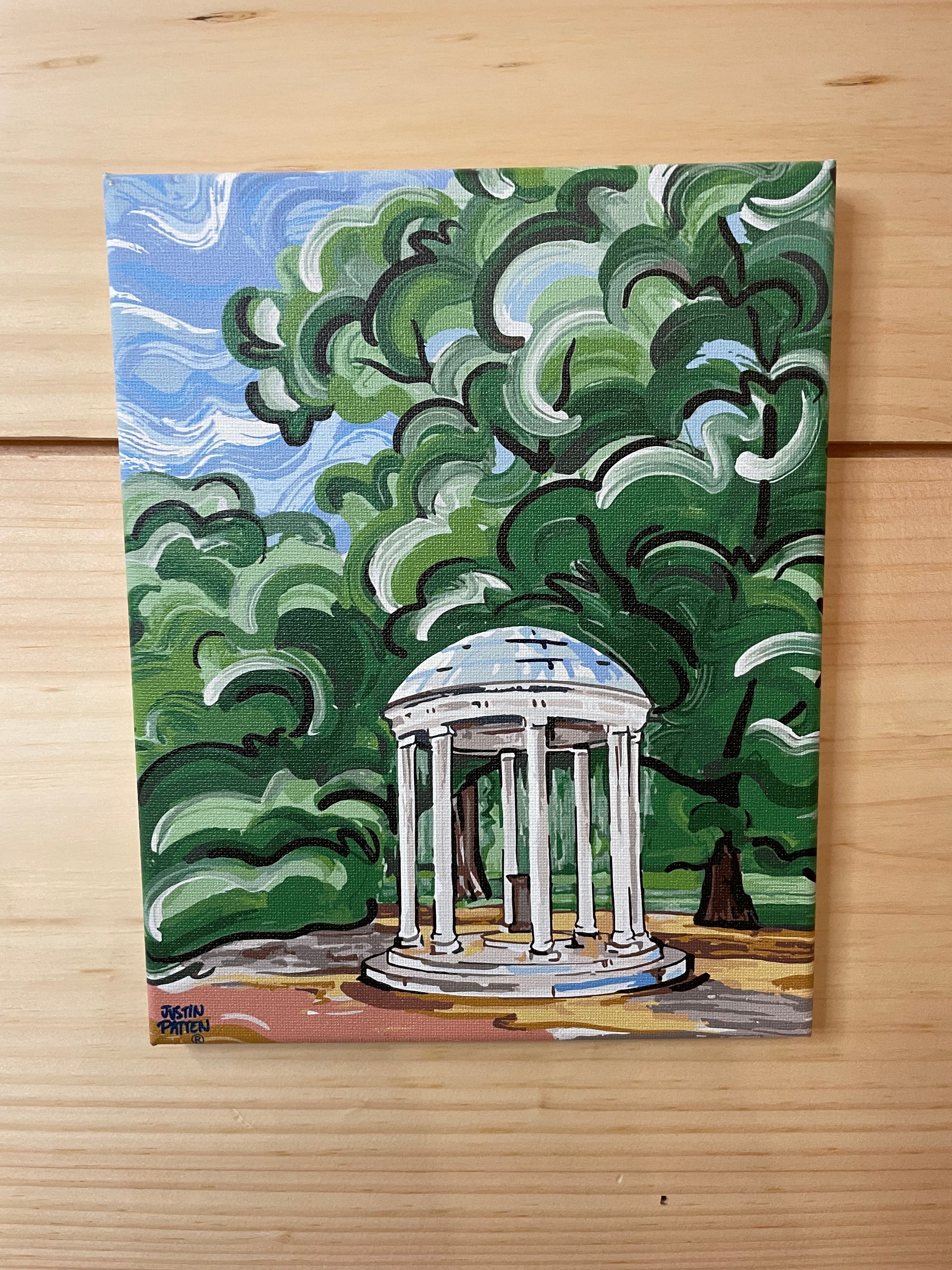 University of North Carolina 8" x 10" Old Well Wrapped Canvas Print by Justin Patten
