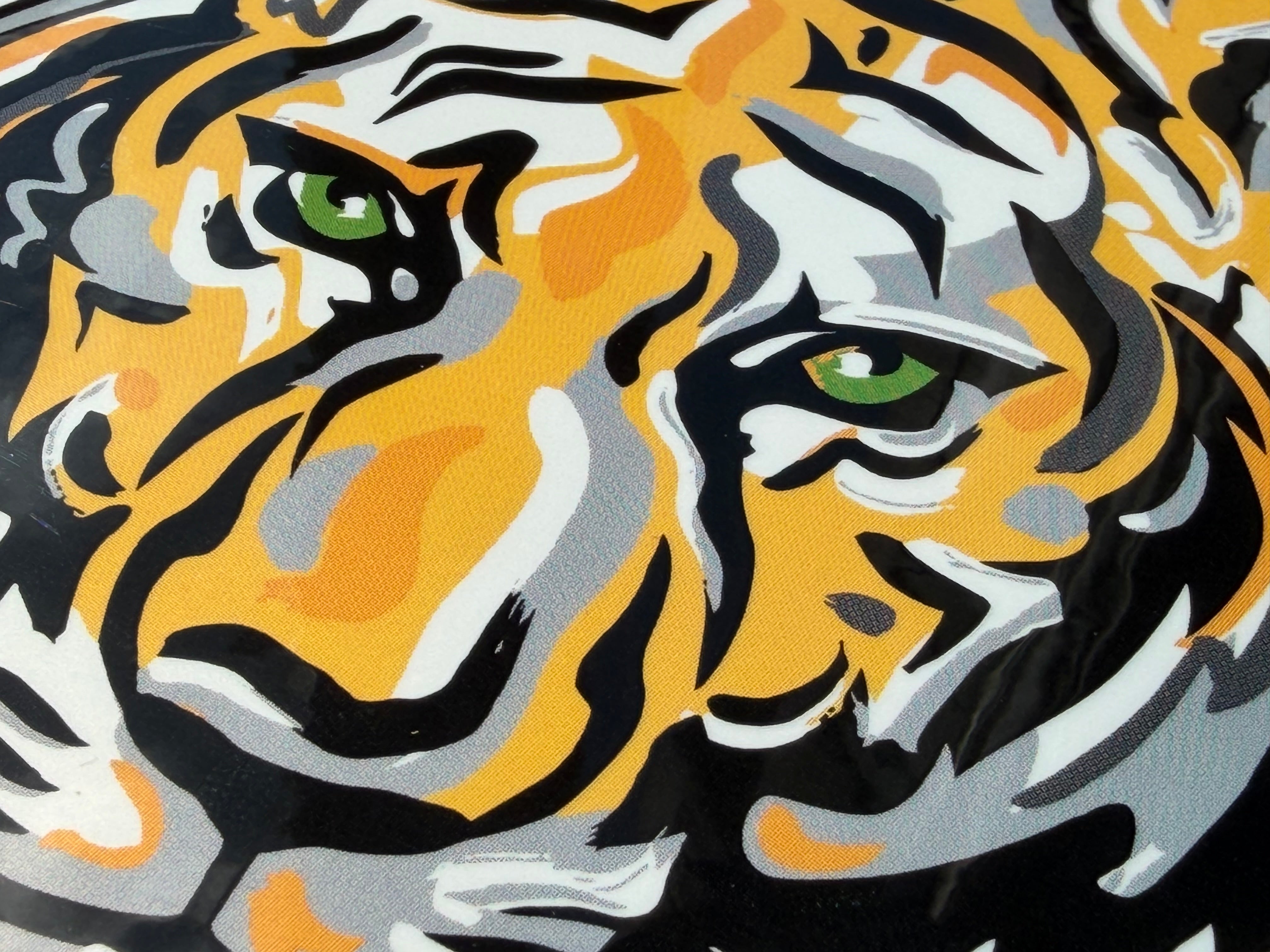 DePauw University Tiger 4.5"x 5" Mini Vinyl Sticker by Justin Patten (Greencastle, Tigers)