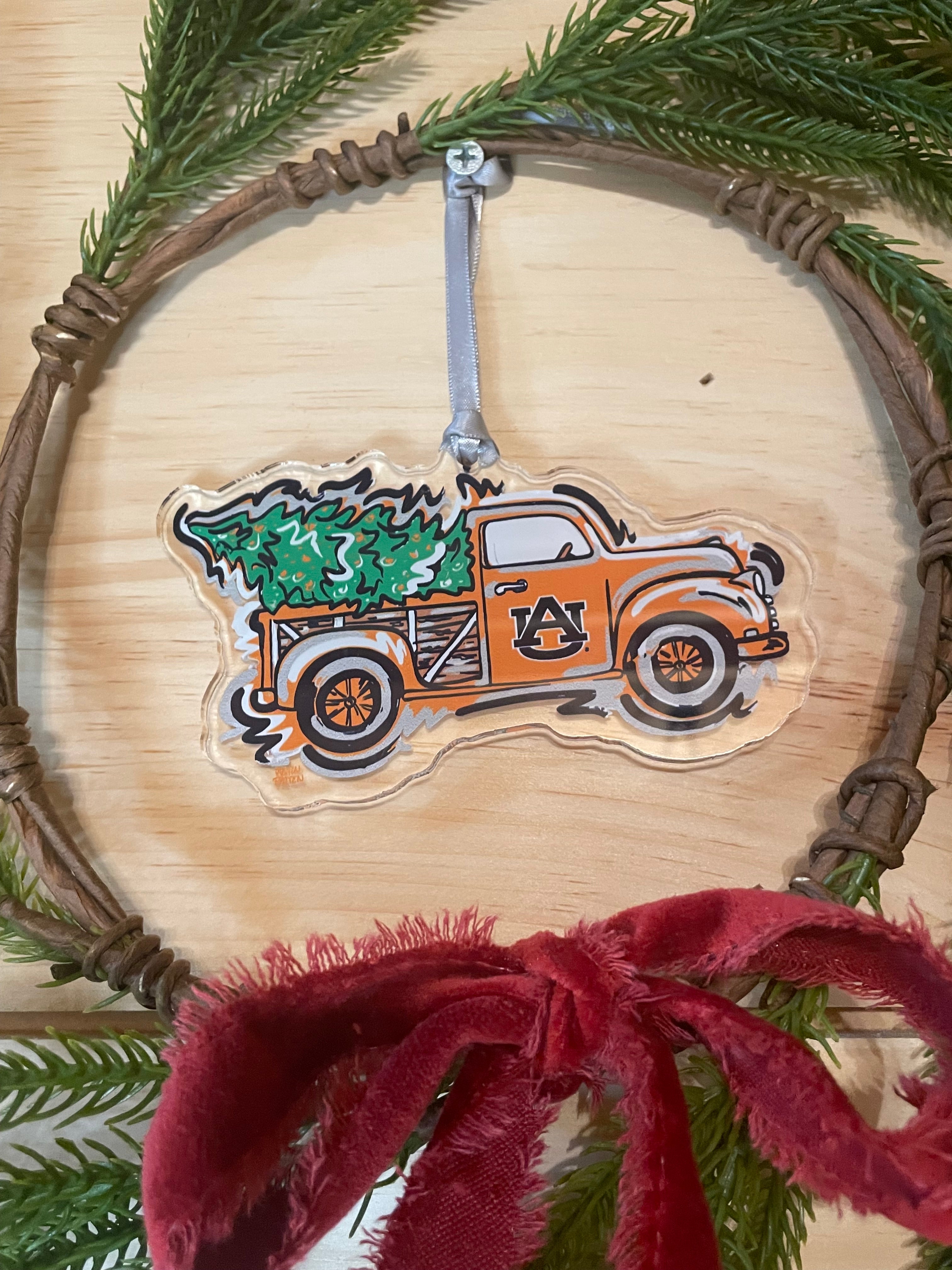 Auburn University Christmas Truck Ornament by Justin Patten