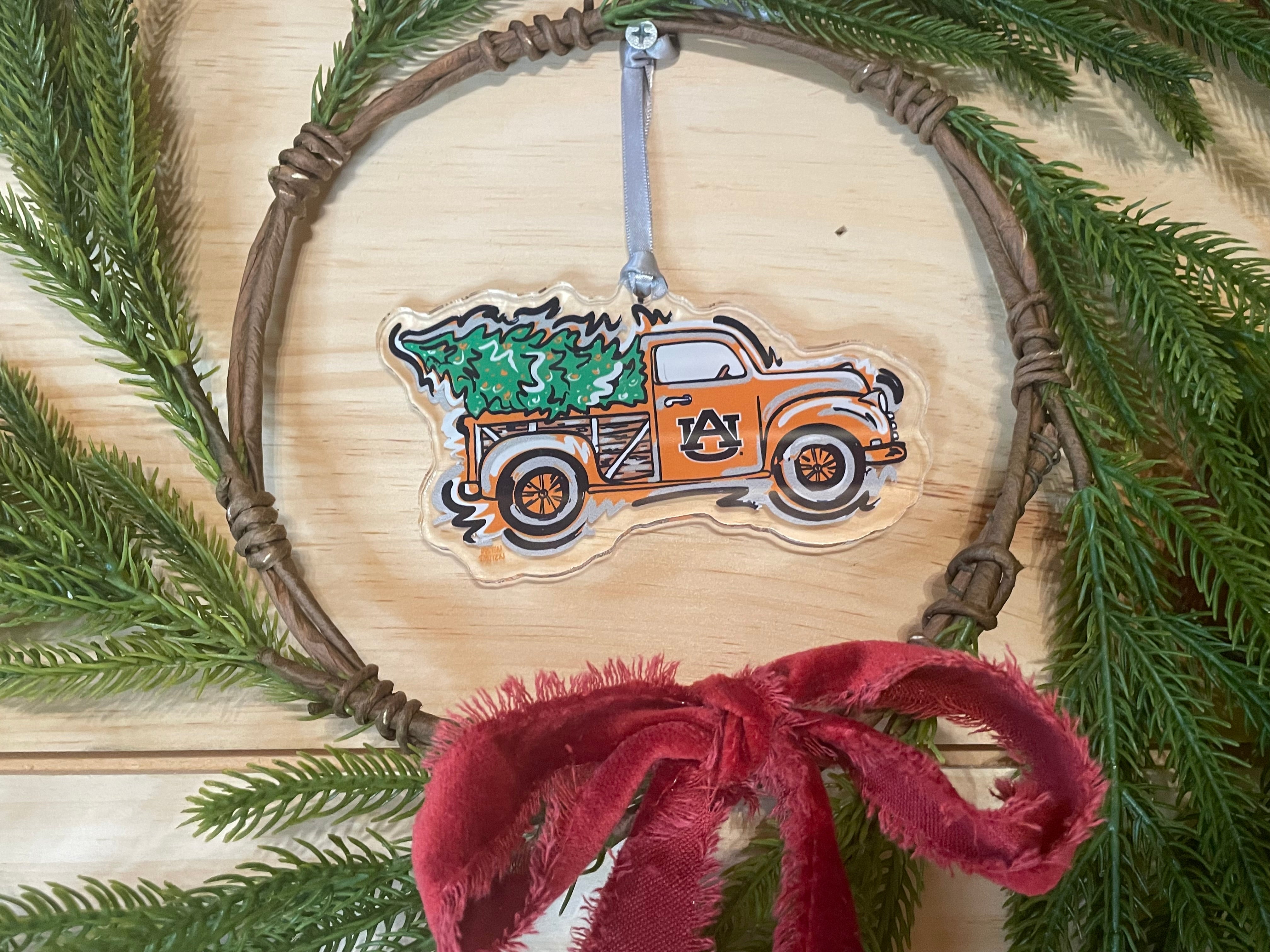 Auburn University Christmas Truck Ornament by Justin Patten