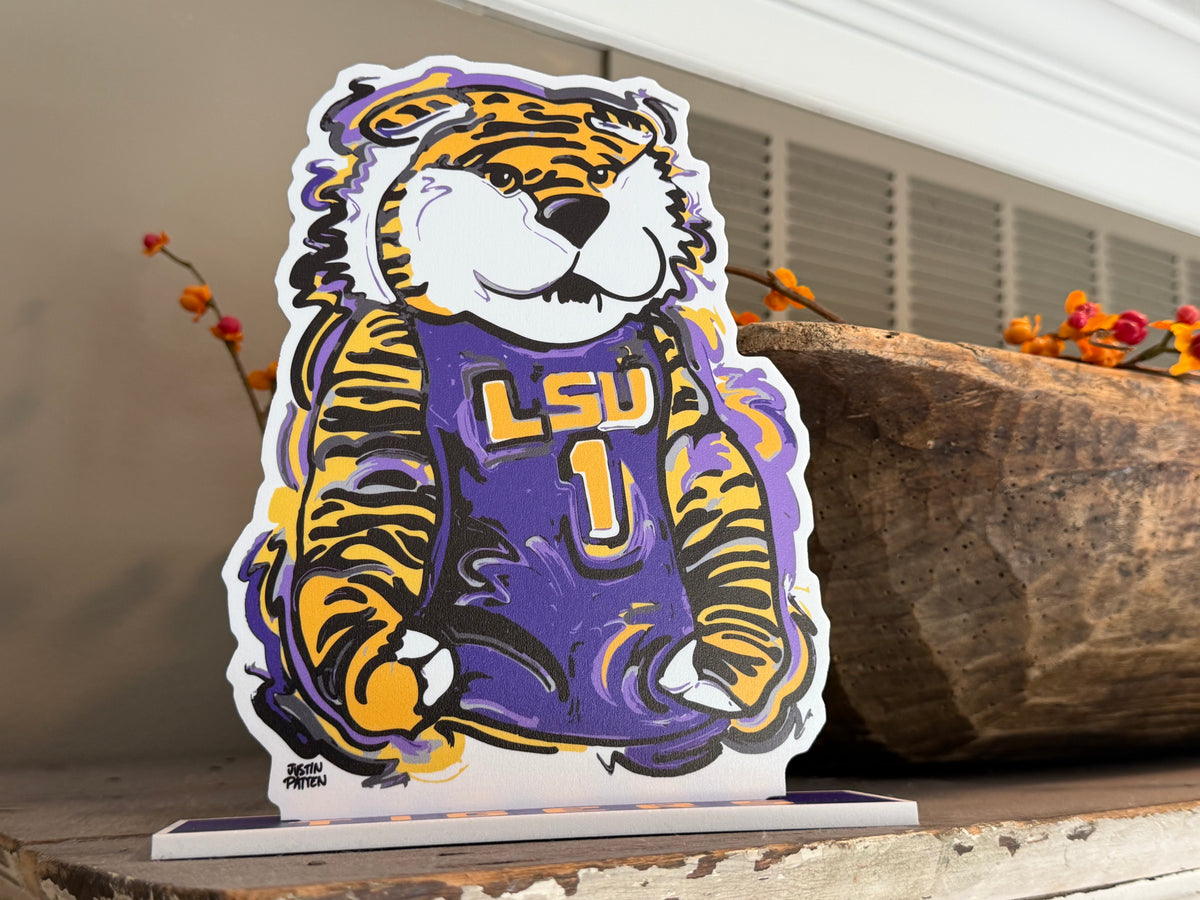 LSU Mike the Tiger Standee by Justin Patten (Mike the Tiger, Louisiana, Baton Rouge, Neck, CLC)