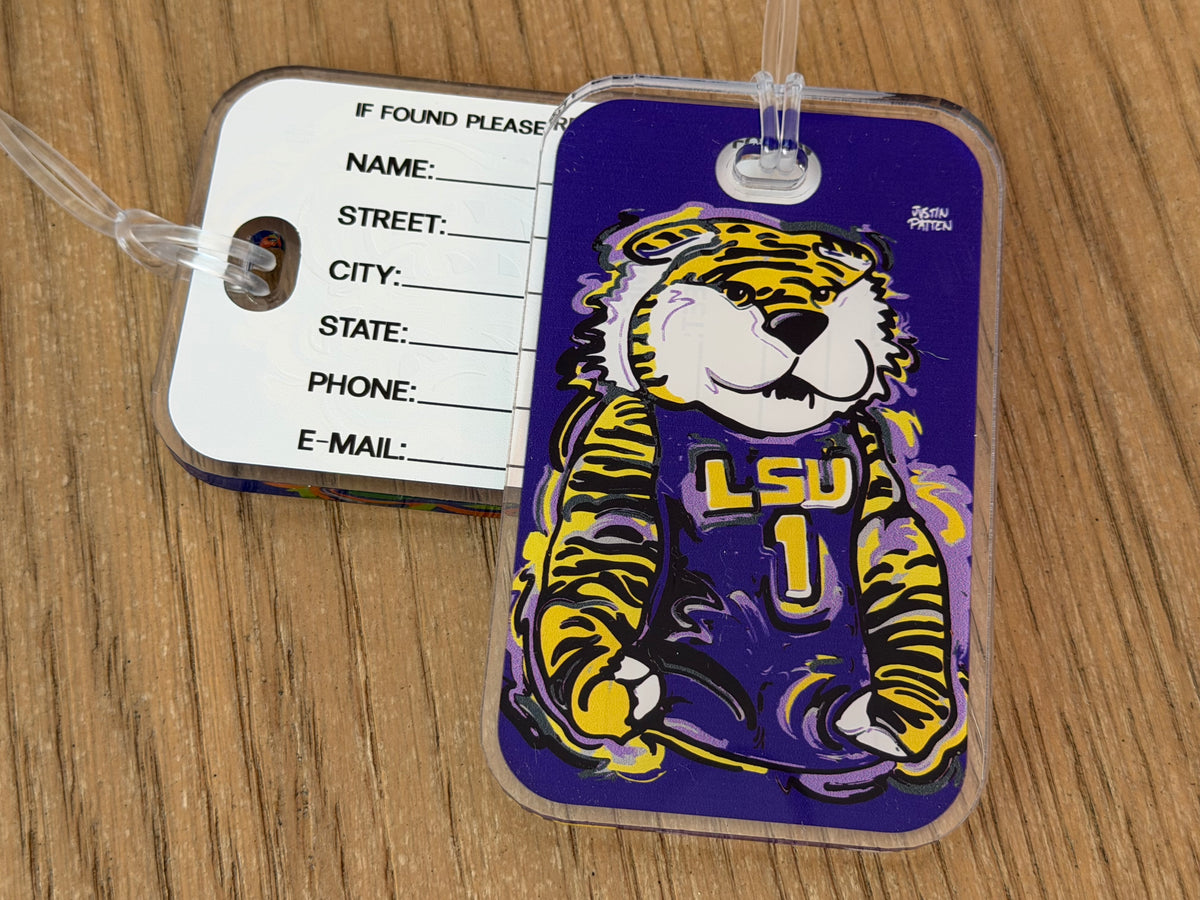 LSU Mike the Tiger Bag Tag by Justin Patten (Mike the Tiger, Louisiana, Baton Rouge, Neck, CLC)
