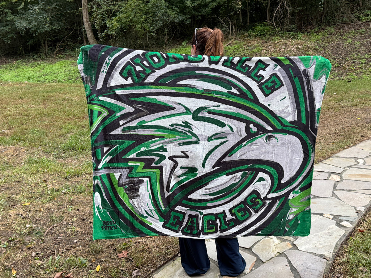 Zionsville Eagle Full Color Polyester Fuzzy Blanket by Justin Patten (Zionsville, Indiana, Warm)