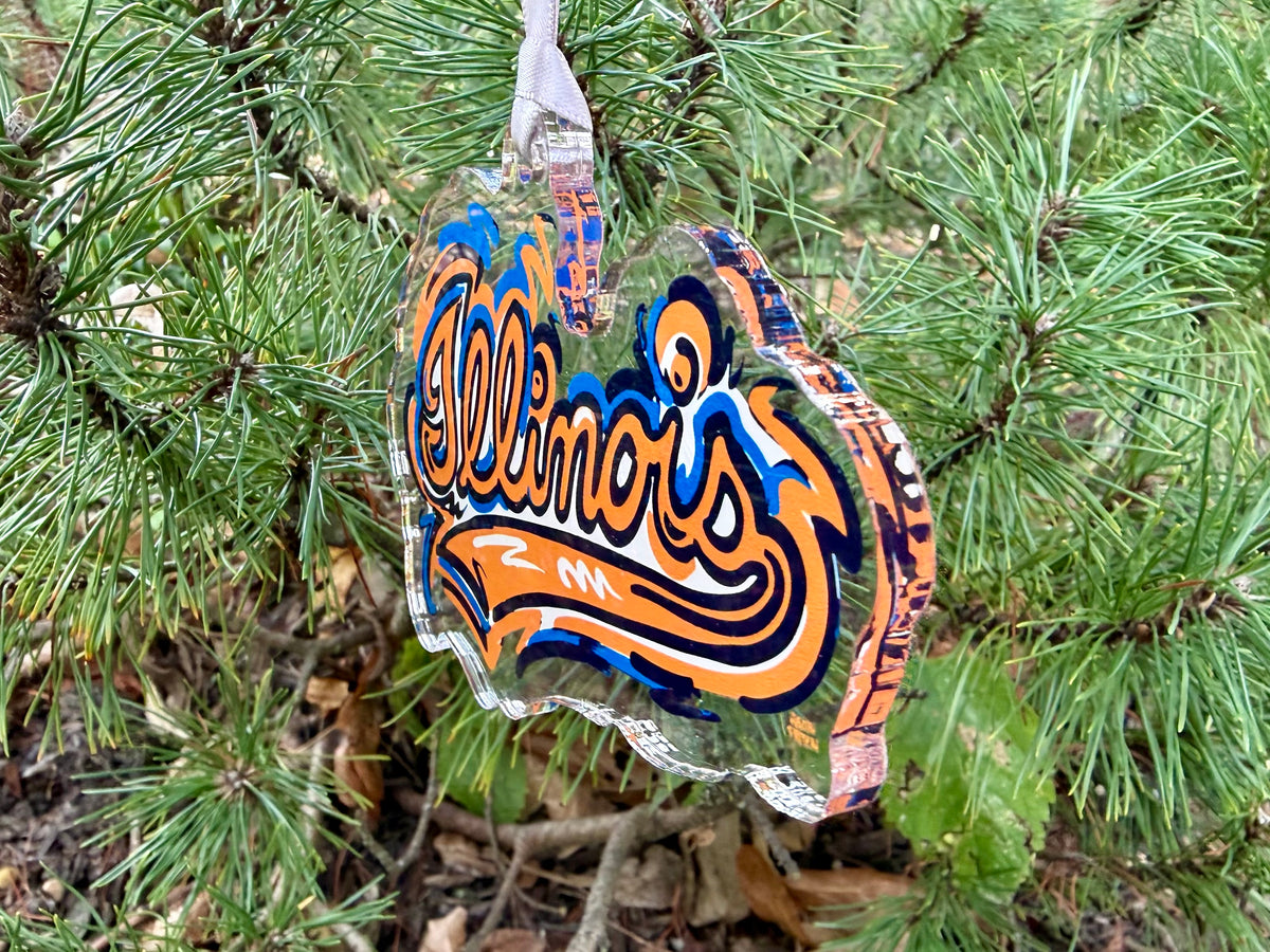 University of Illinois Script Ornament by Justin Patten (Urbana-Champaign, Fighting Illini, CLC)