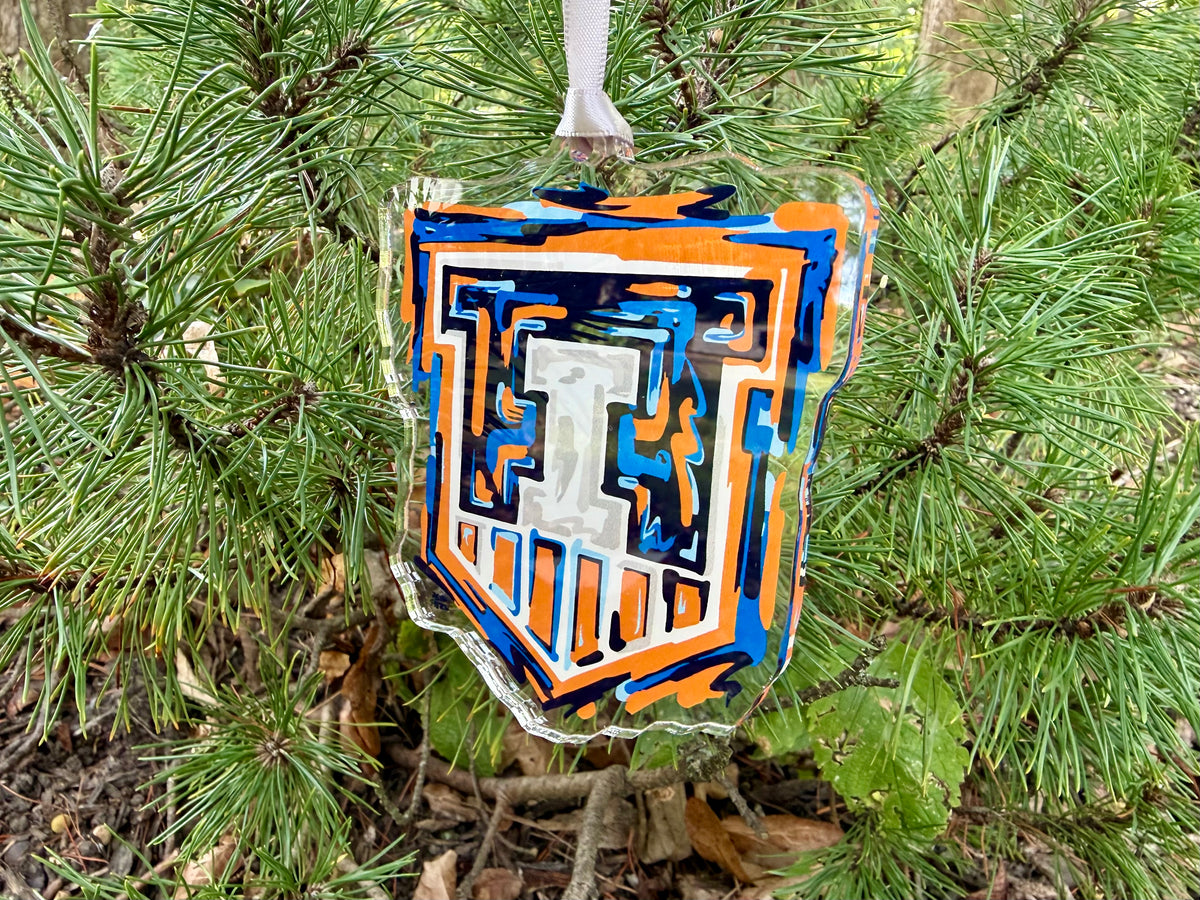 University of Illinois I Shield Ornament by Justin Patten (Urbana-Champaign, Fighting Illini, CLC)