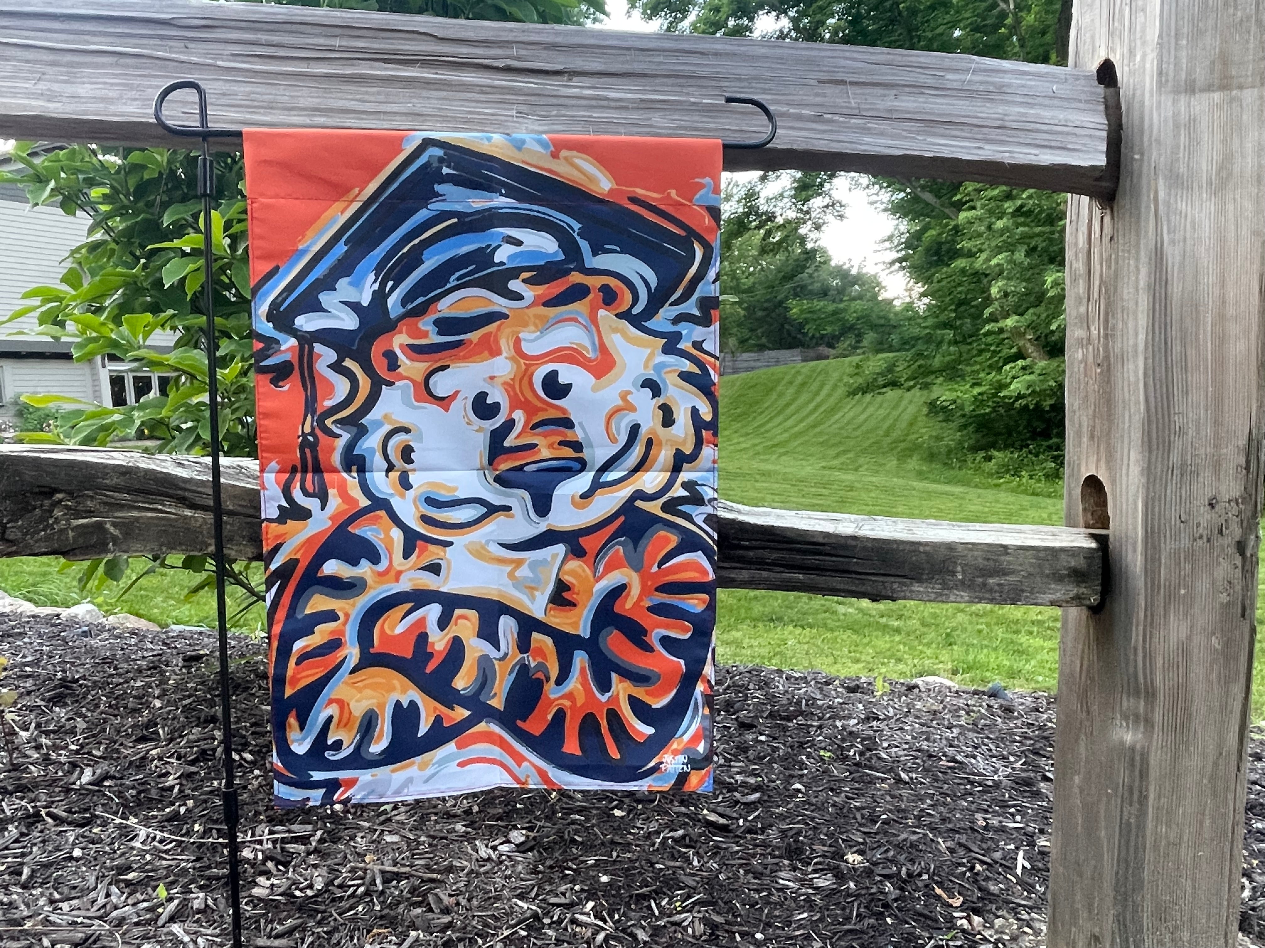 Auburn University Graduation Aubie 12"x18" Garden Flag by Justin Patten