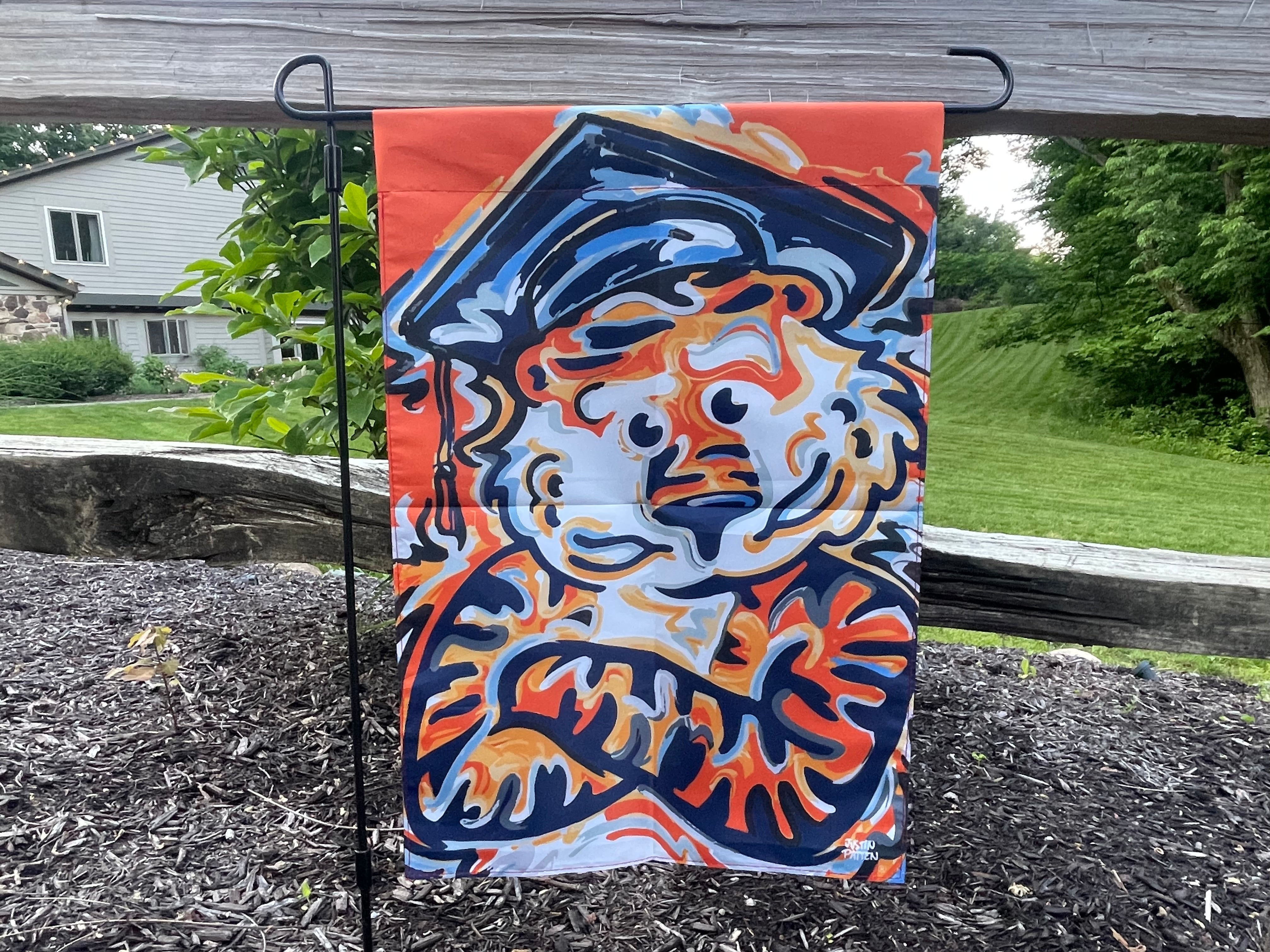 Auburn University Graduation Aubie 12"x18" Garden Flag by Justin Patten