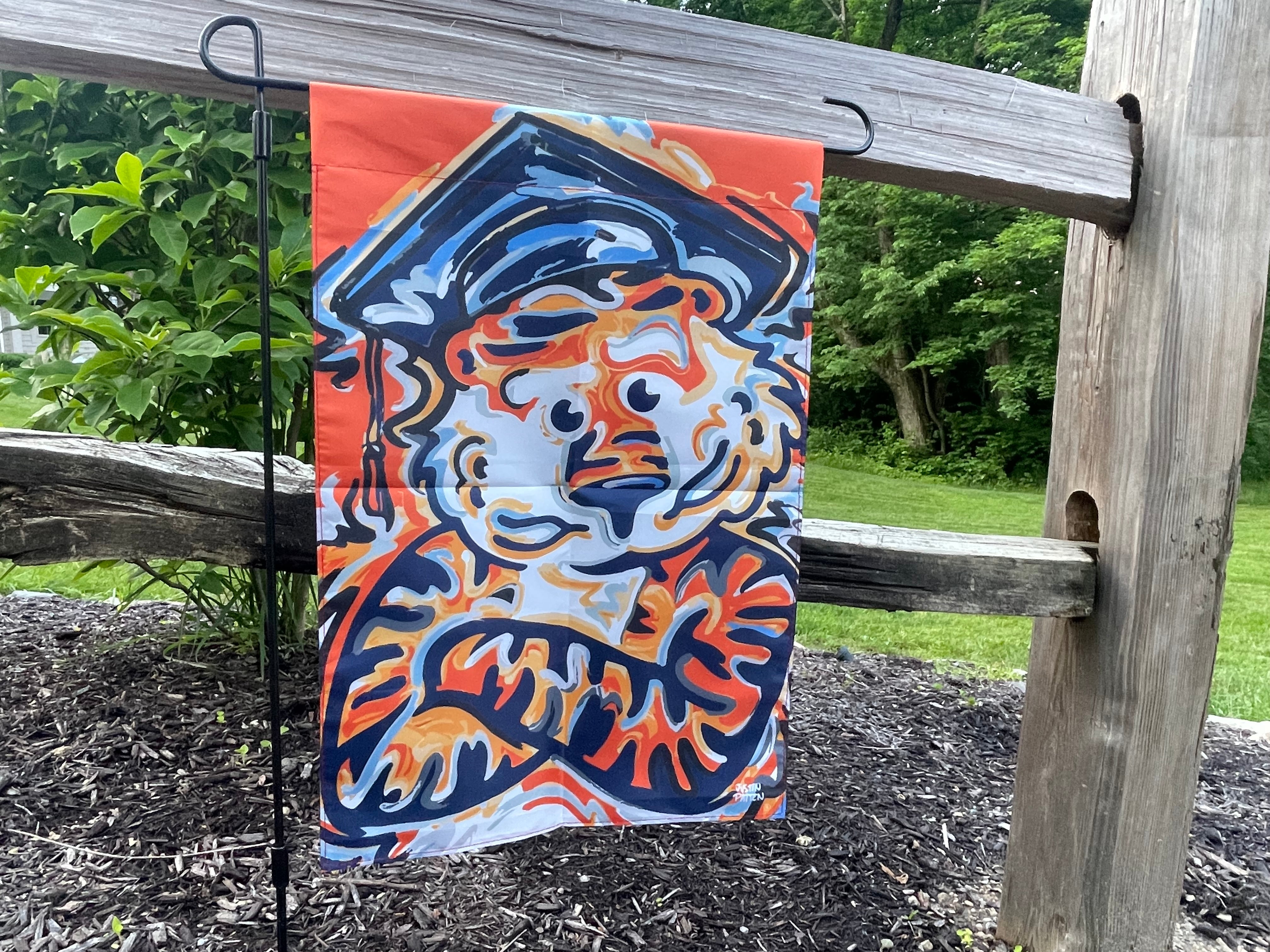 Auburn University Graduation Aubie 12"x18" Garden Flag by Justin Patten