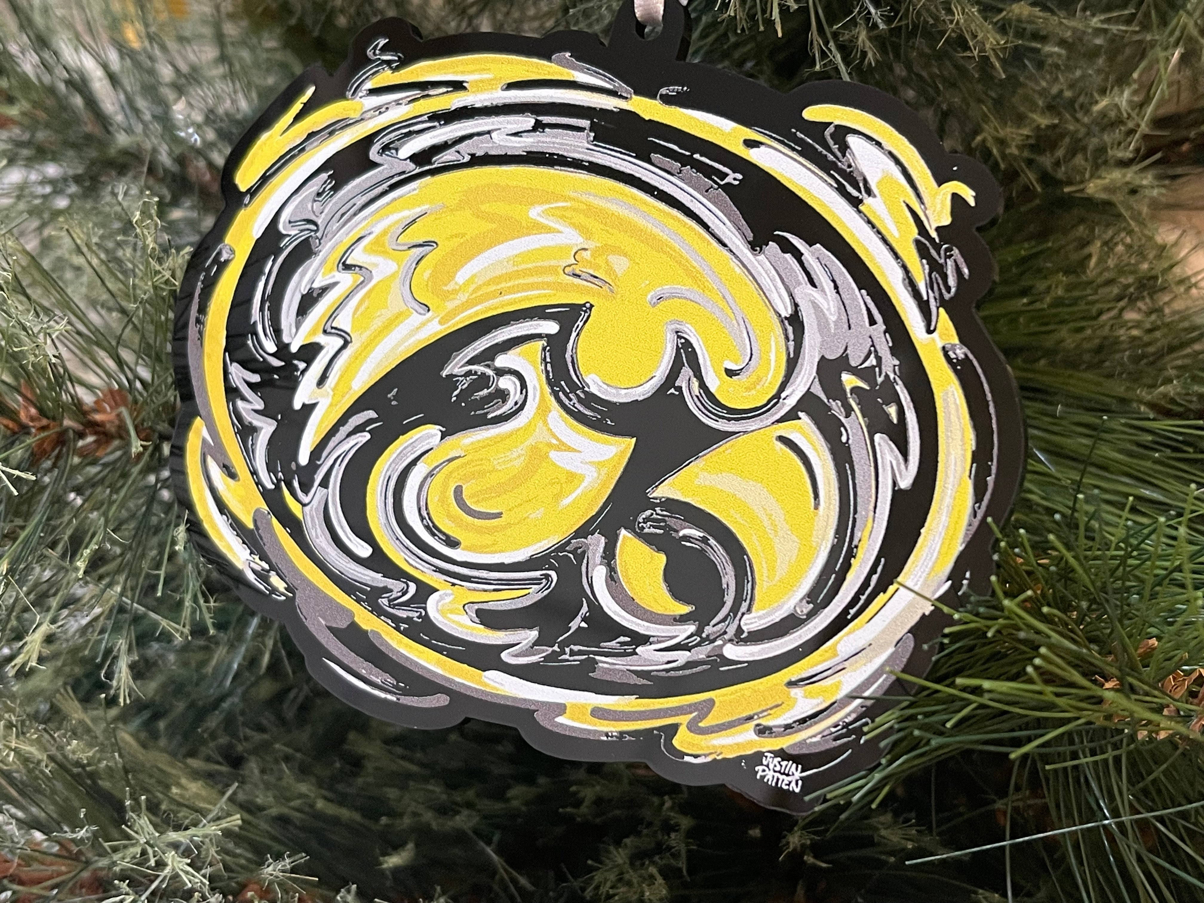 University of Iowa Tiger Hawk Ornament by Justin Patten