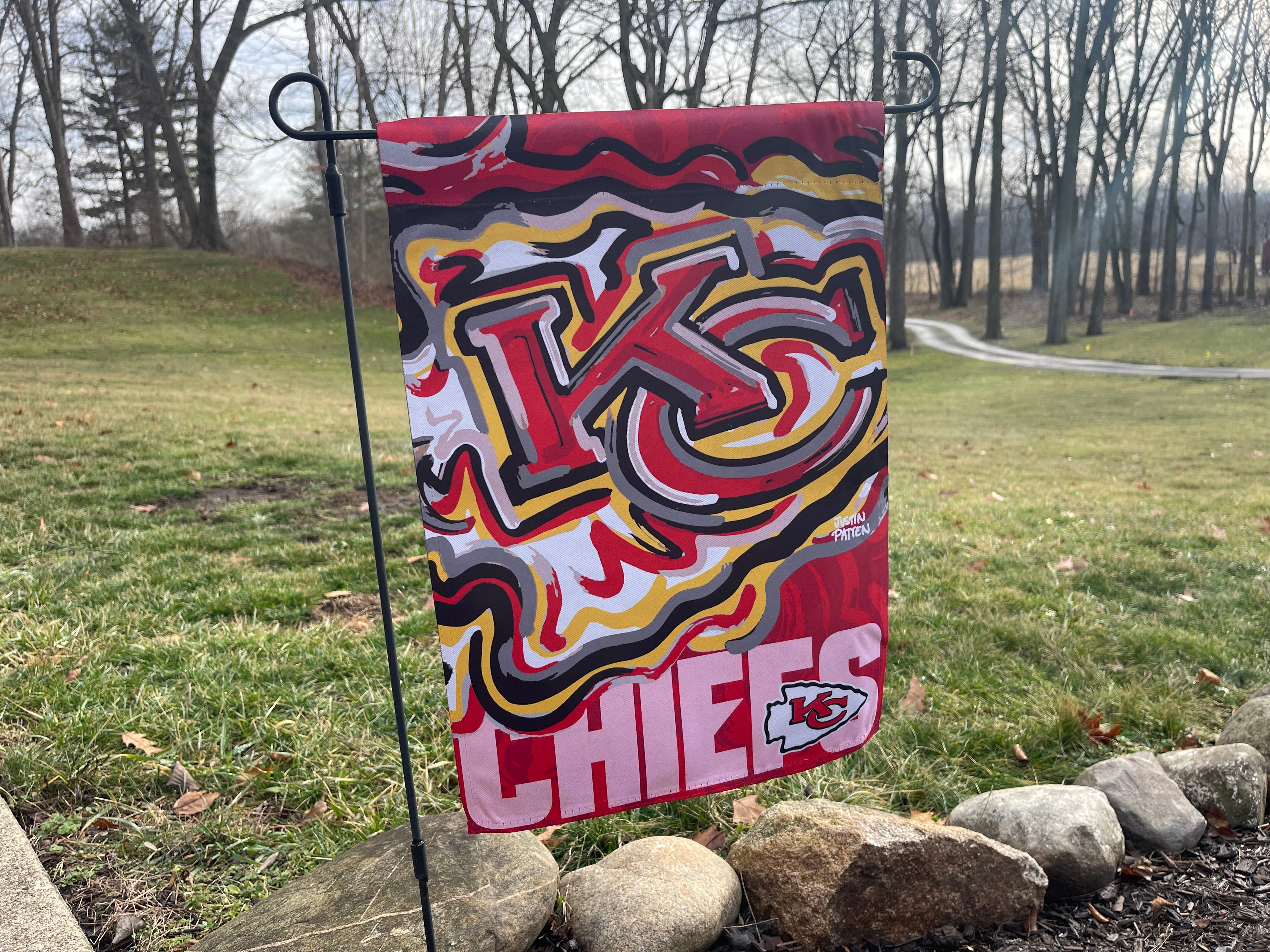 Kansas City Chiefs Garden Flag 12" x 18" by Justin Patten