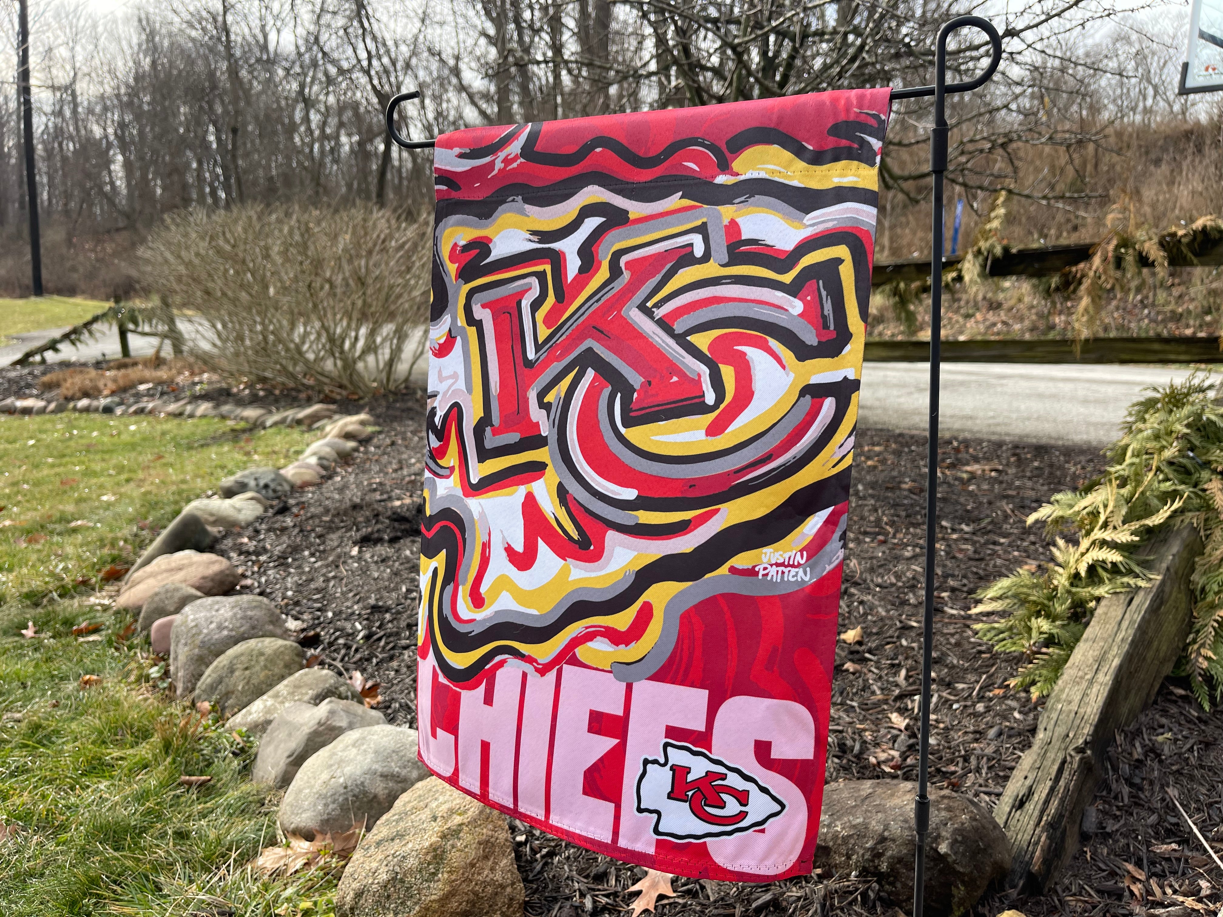 Kansas City Chiefs Garden Flag 12" x 18" by Justin Patten