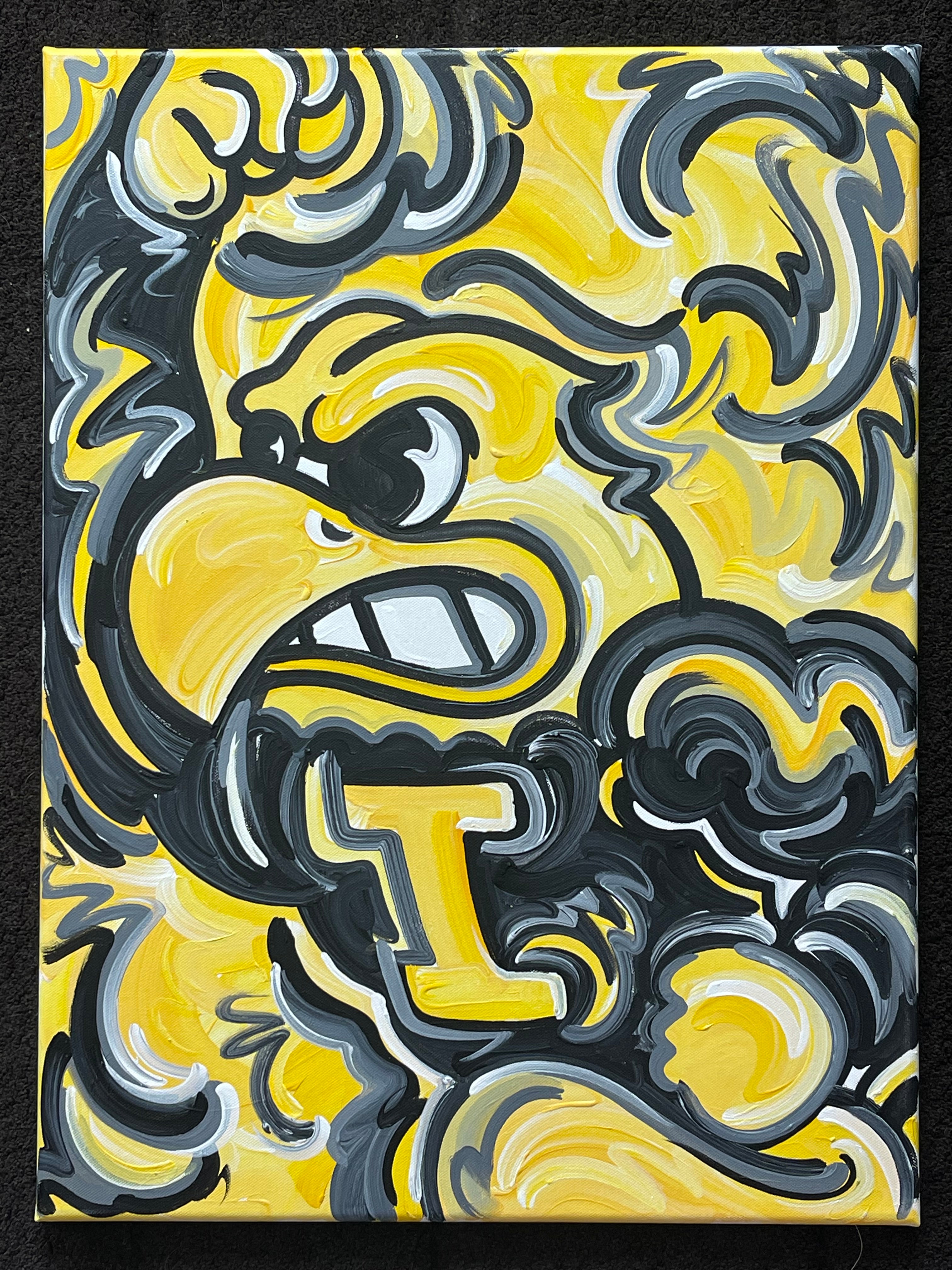 University of Iowa Herky Painting by Justin Patten 18x24