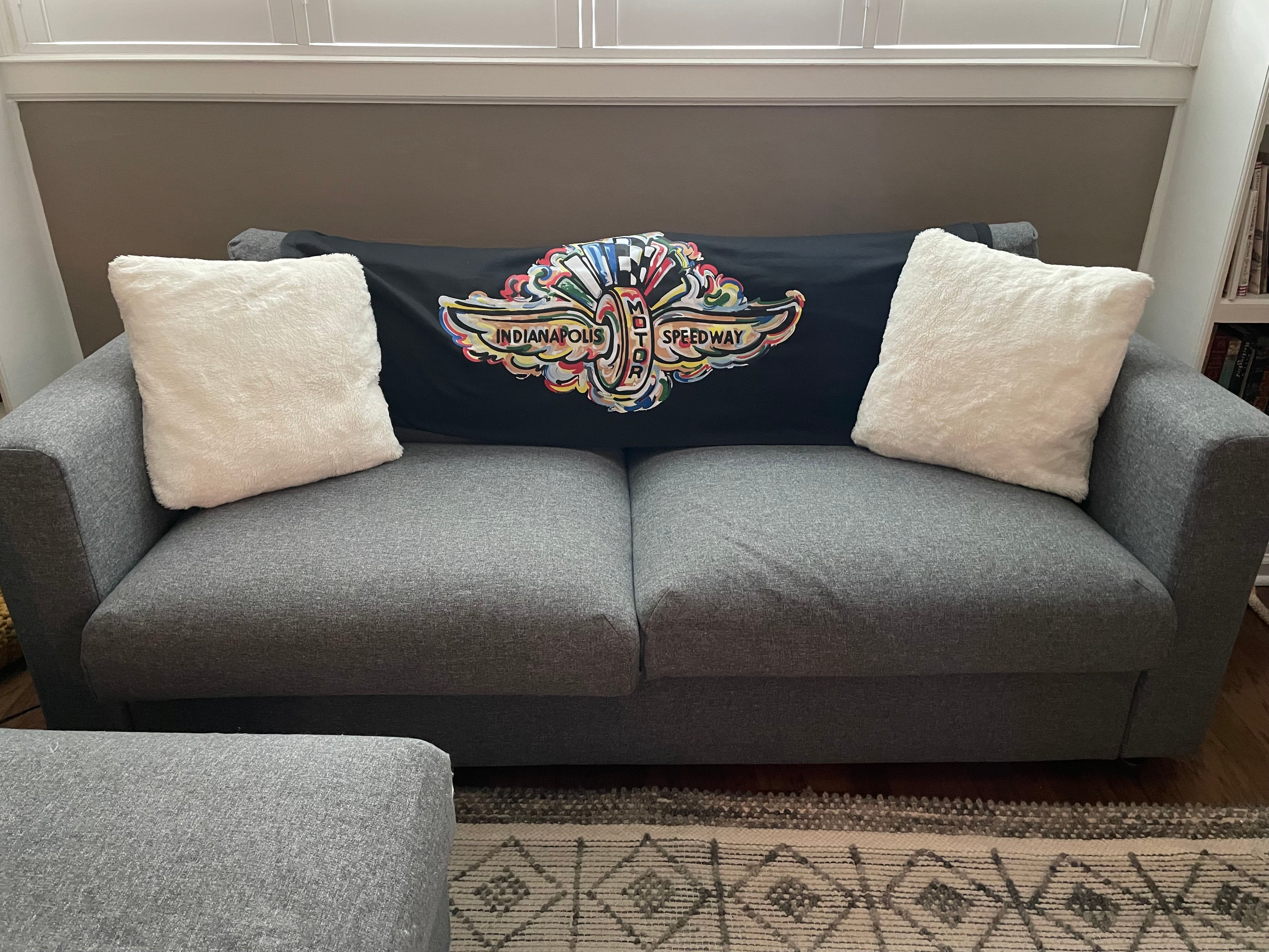 Indianapolis Motor Speedway Wing and Wheel Fleece Blanket (54" x 84") by Justin Patten