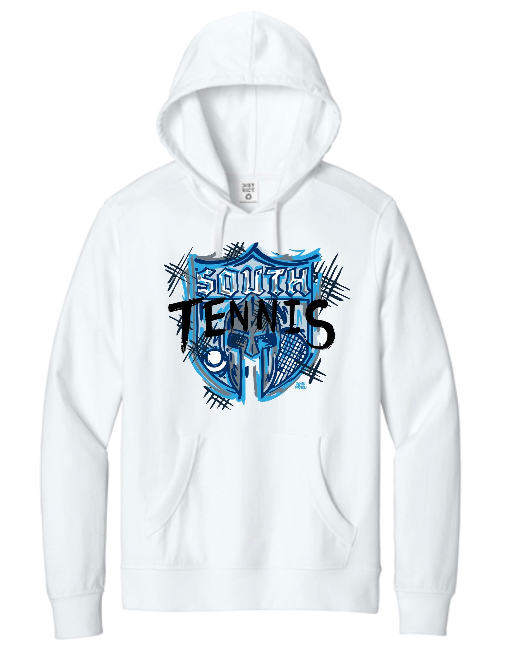 South Tennis Adult Unisex Unisex Fleece Hoodie by Justin Patten (3 Colors)