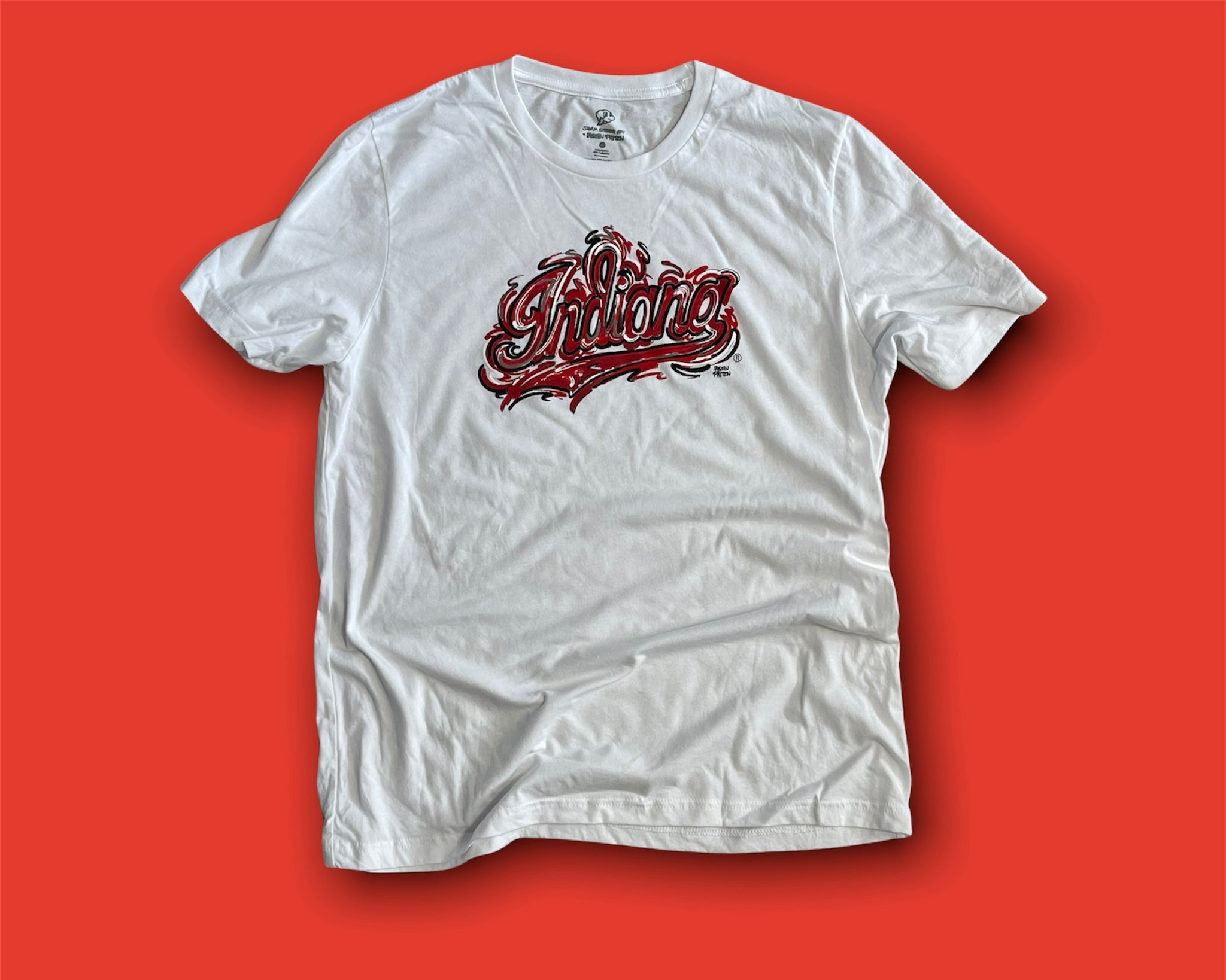 Indiana University Script Short Sleeve Unisex Tee by Justin Patten (2 Colors)