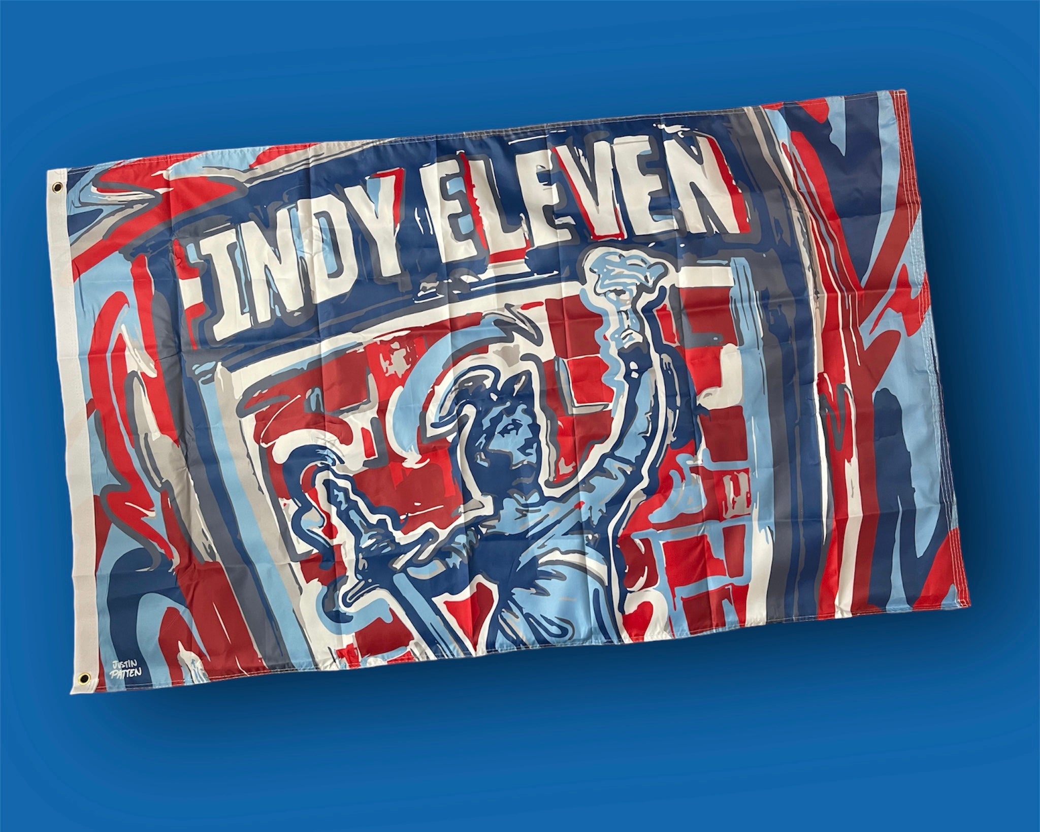 Indy Eleven Flag for Pole (5'x3' foot) by Justin Patten (INDY 11)