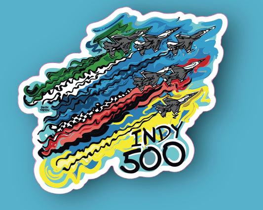 Indianapolis Motor Speedway Flyover Vinyl Sticker by Justin Patten
