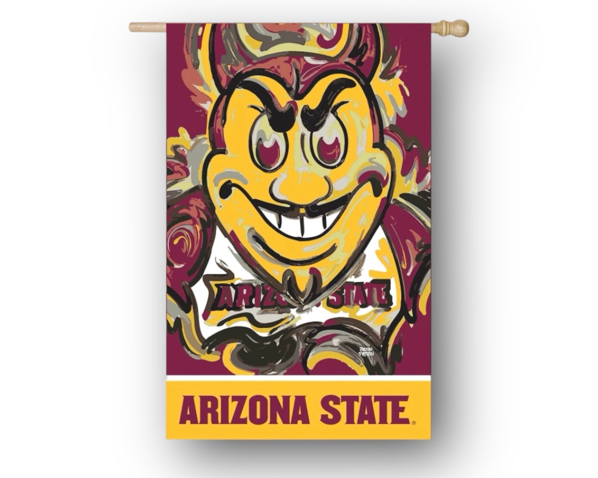 Arizona State University Mascot House Flag 29" x 43" by Justin Patten