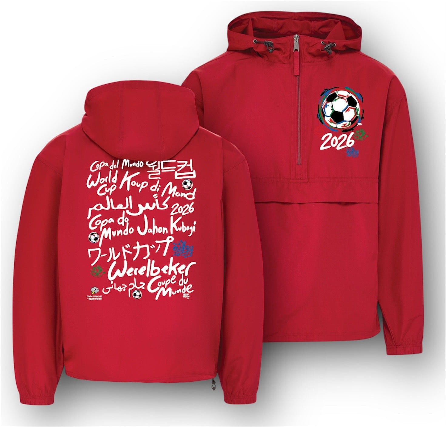 Storm Striker 2026 Soccer Celebration Packable Windbreaker (World Cup, Soccer, USA, Mexico, Canada)