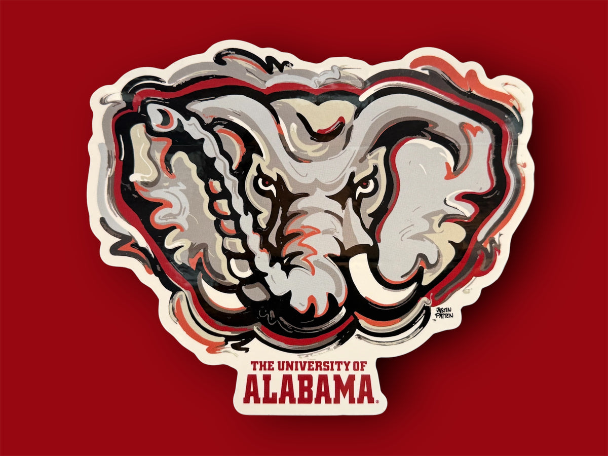 University of Alabama Big AL Large Vinyl Sticker by Justin Patten (Crimson Tide, Roll Tide, Tuscaloosa, CLC)