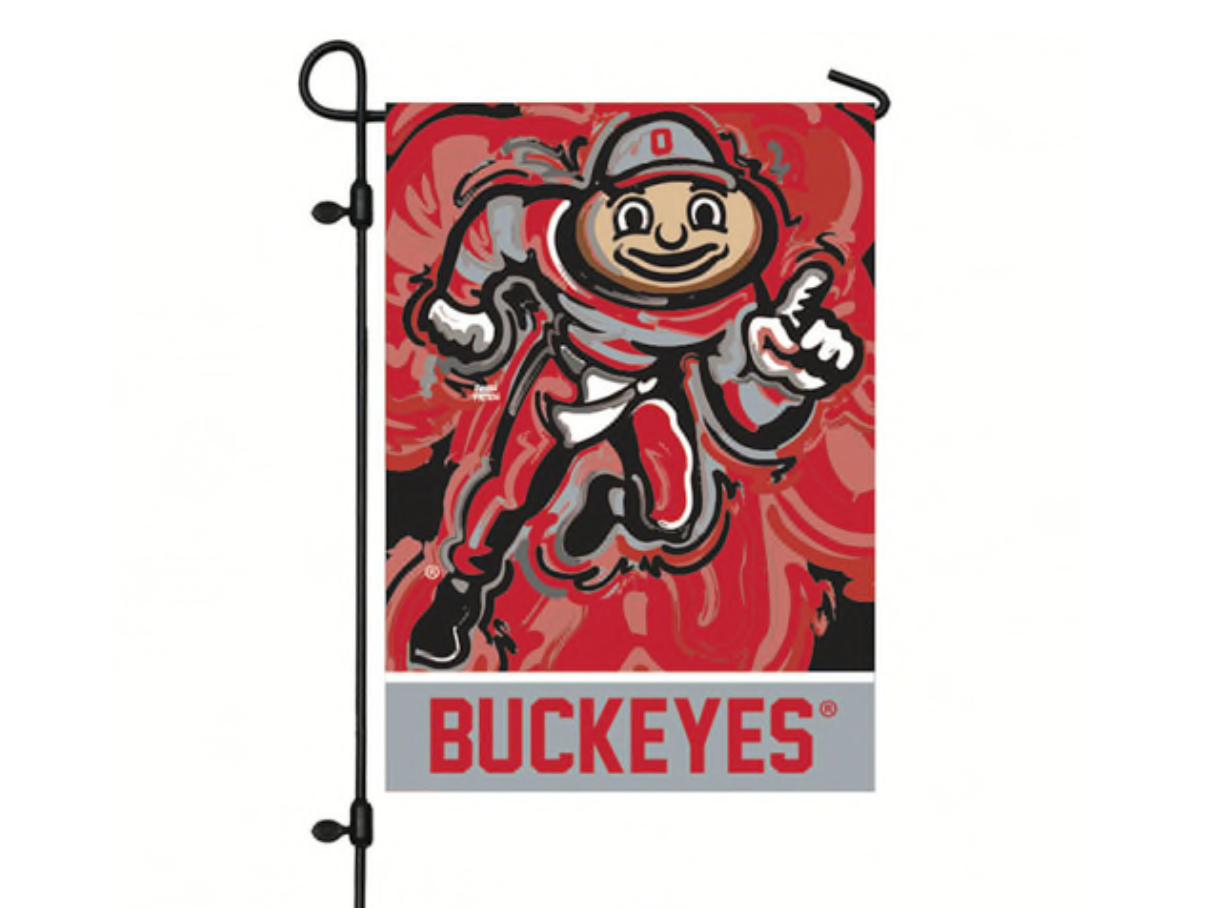 Ohio State University Mascot Garden Flag 12" x 18" by Justin Patten