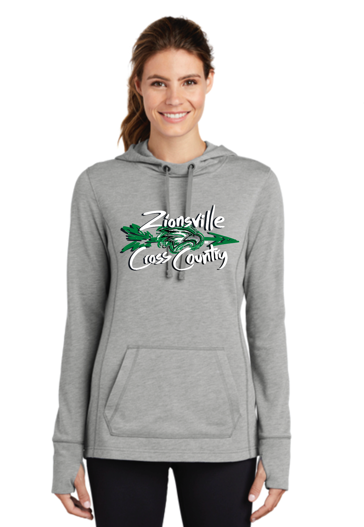 Zionsville Cross Country Women's Tri Blend Hooded Tee by Justin Patten (Pre Order till August 8th)